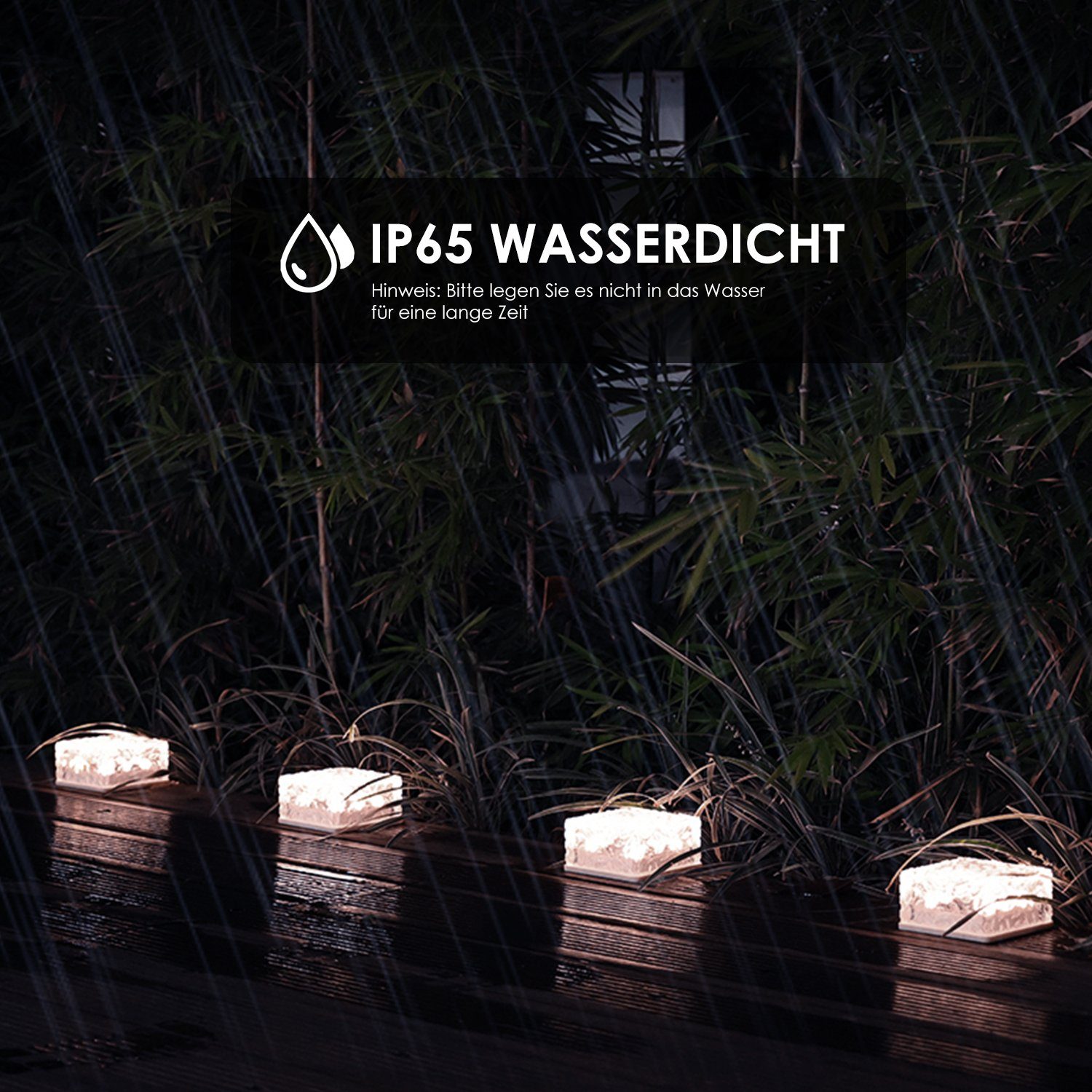 Wasserdicht Solarlampen für Außen, 4/8x IP68 LED Stück Solar Straßenleuchte Deko, Solarleuchte oyajia Glaswürfel LED Solarlampe 8 Eiswürfel-Lampe