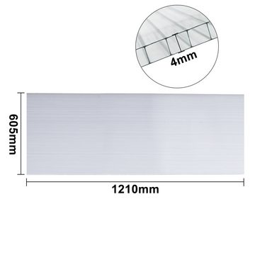 Clanmacy Doppelstegplatte 14x Doppelstegplatten Hohlkammerplatte Stegplatten 4mm, 4,00 mm, (14-St)