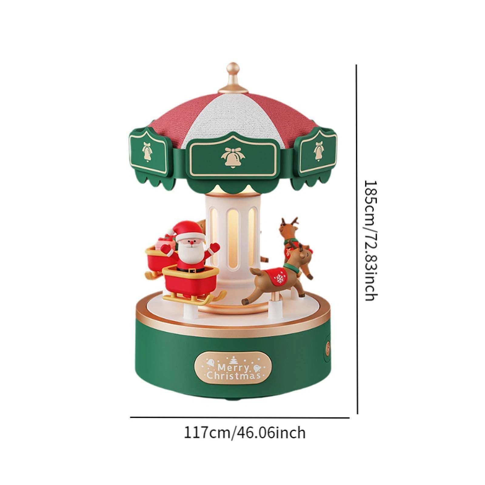 VIVIHEYDAY Spieluhr Karussell Vintage Spieluhr Musikbox mit bunter Beleuchtung LED, (Leuchtend Spielzeug Dekoration Weihnachten Geschenk für Mädchen Kinder)