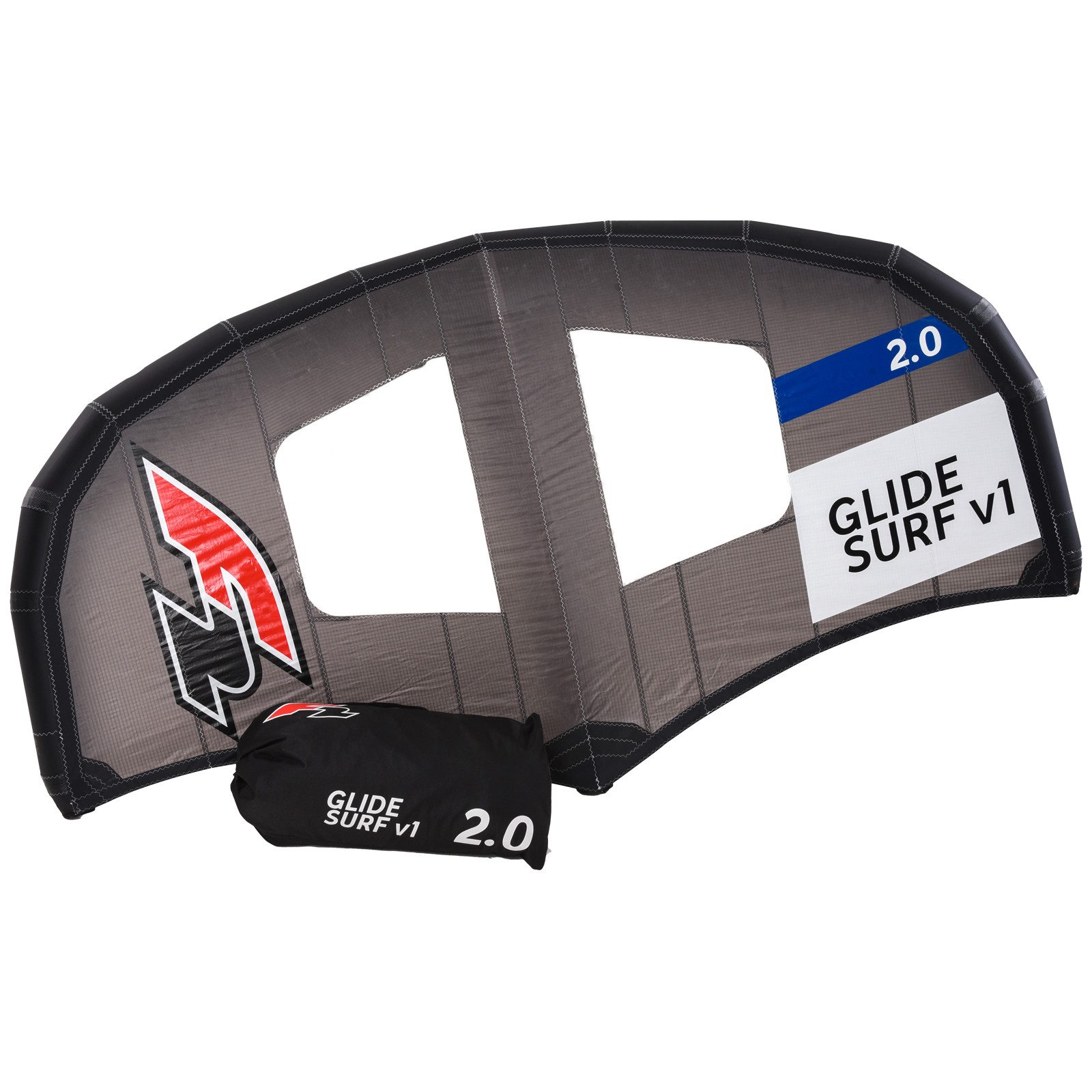 F2 Kite F2 Wing Glide Surf v1 Stiff Handle 4 qm Schwarz 2024/25