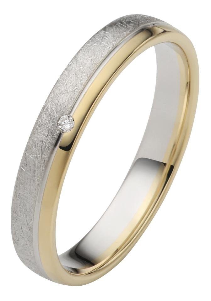 Firetti Trauring Schmuck Geschenk Gold 750 Hochzeit Ehering "LIEBE", Made in Germany, wahlweise mit oder ohne Brillant