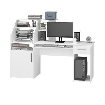 Vicco Computertisch Schreibtisch Arbeitstisch EDWIN Weiß
