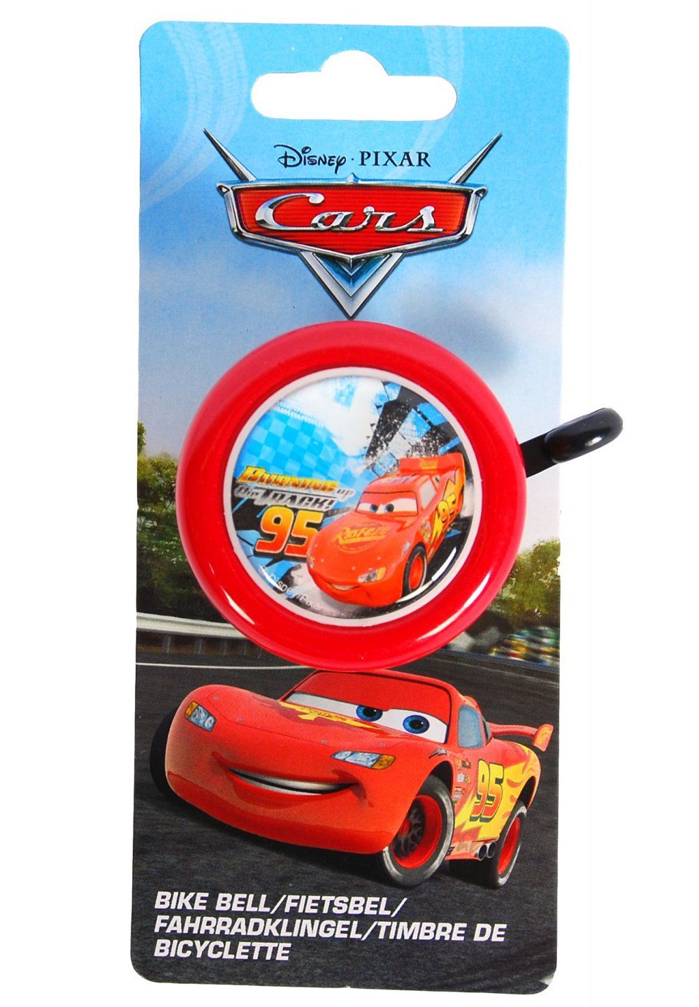 Disney Cars Fahrradklingel Kinder Jungen Fahrradglocke Schelle, mit Lightning McQueen