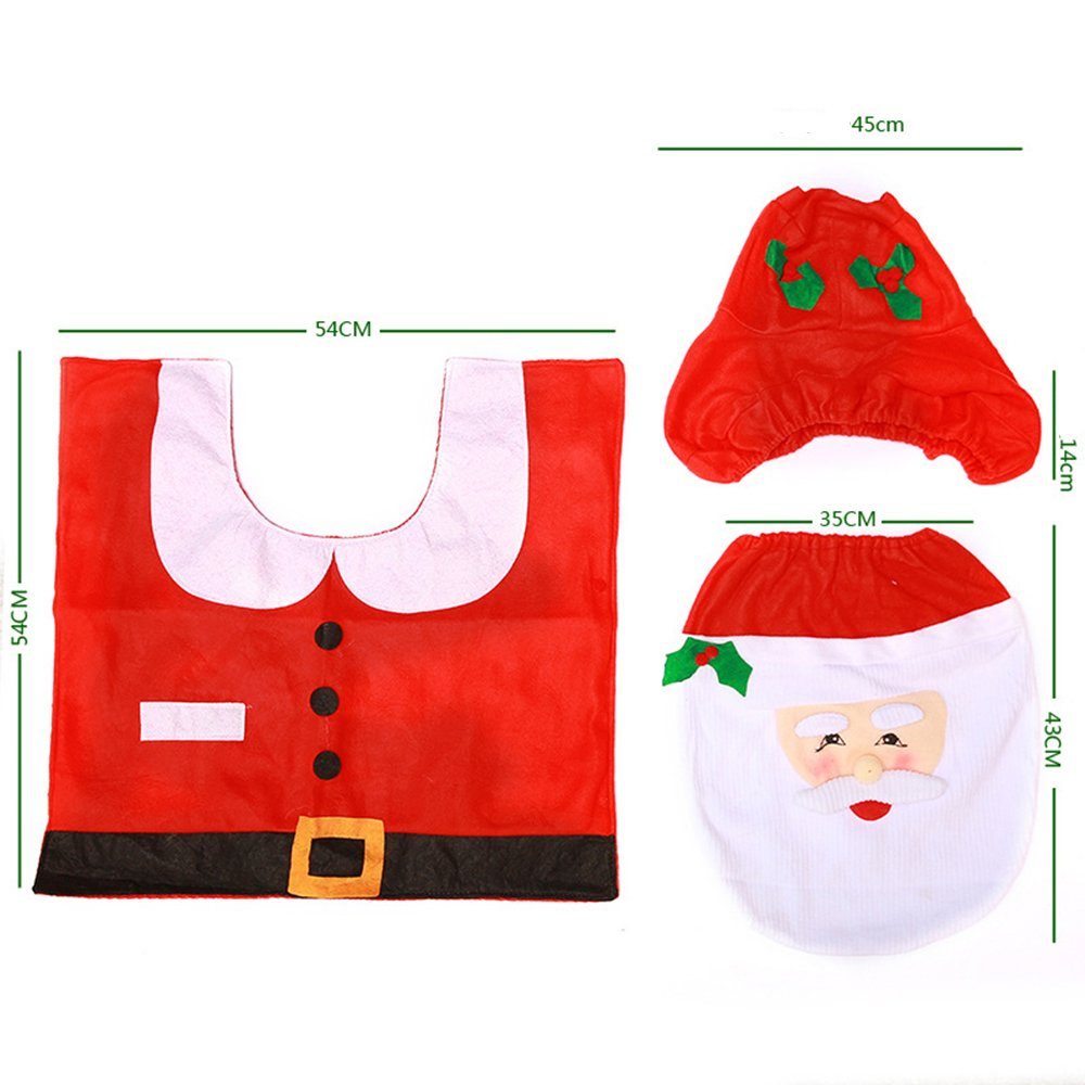 Coonoor WC-Deckelbezug Weihnachtsmann-WC-Sitzbezug-Set, 3-teilig günstig online kaufen