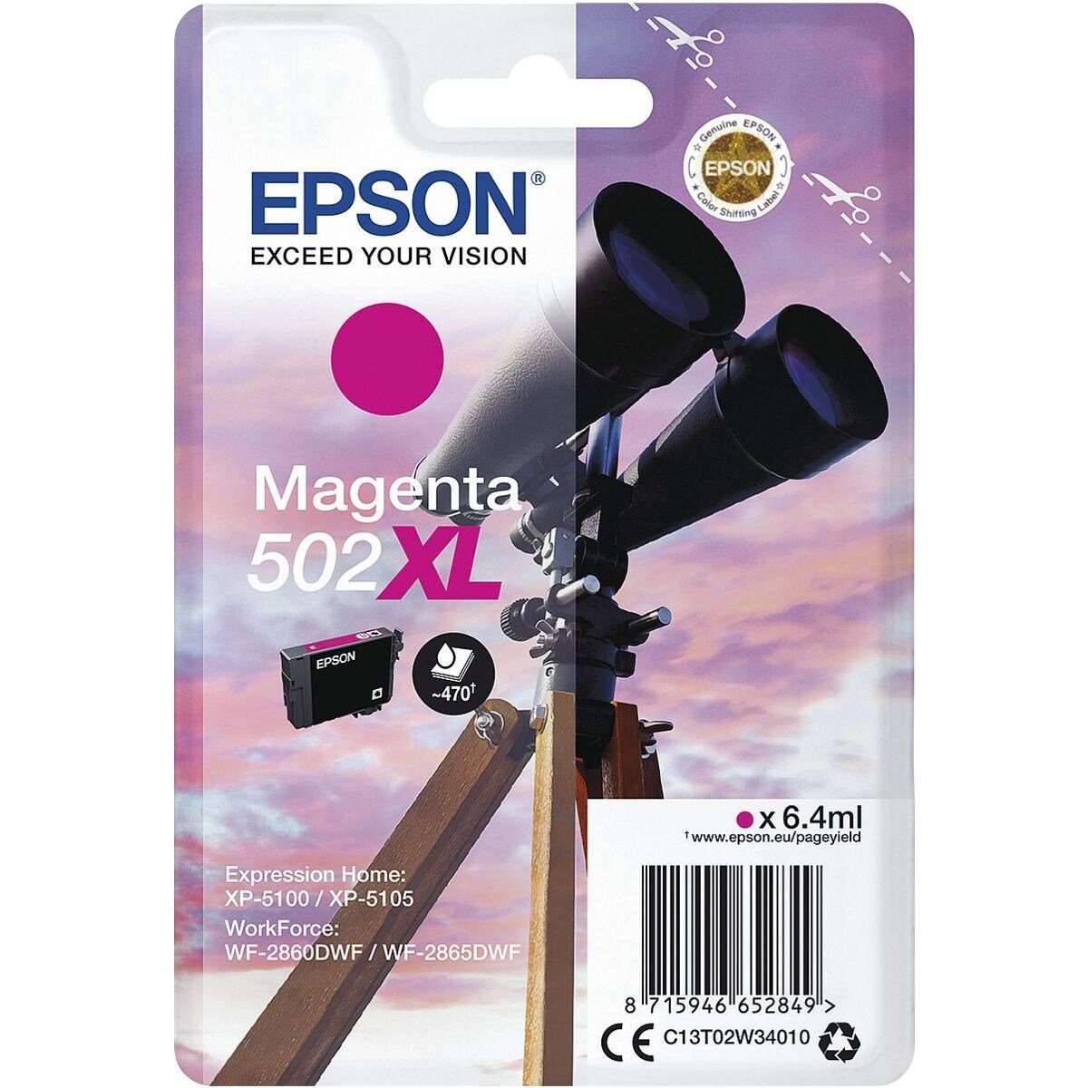 (Original 502XL magenta) Epson Tintenpatrone Druckerpatrone,