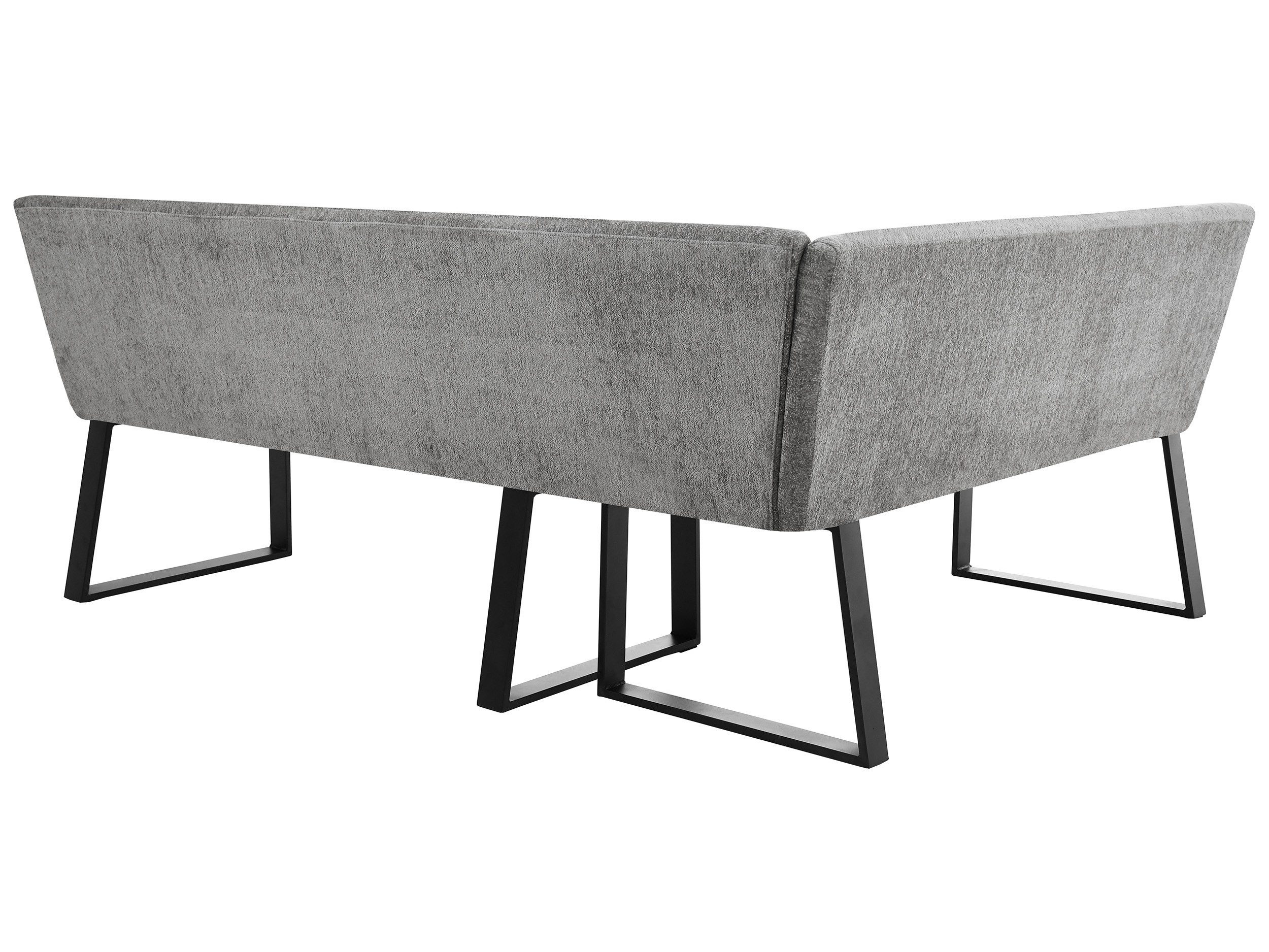 Beautysofa Eckbank VELTO (schwarzen Metallbeinen und bequemer Polsterung, Eckbank mit Stoff Raven), moderne Küchenbank und Esszimmer