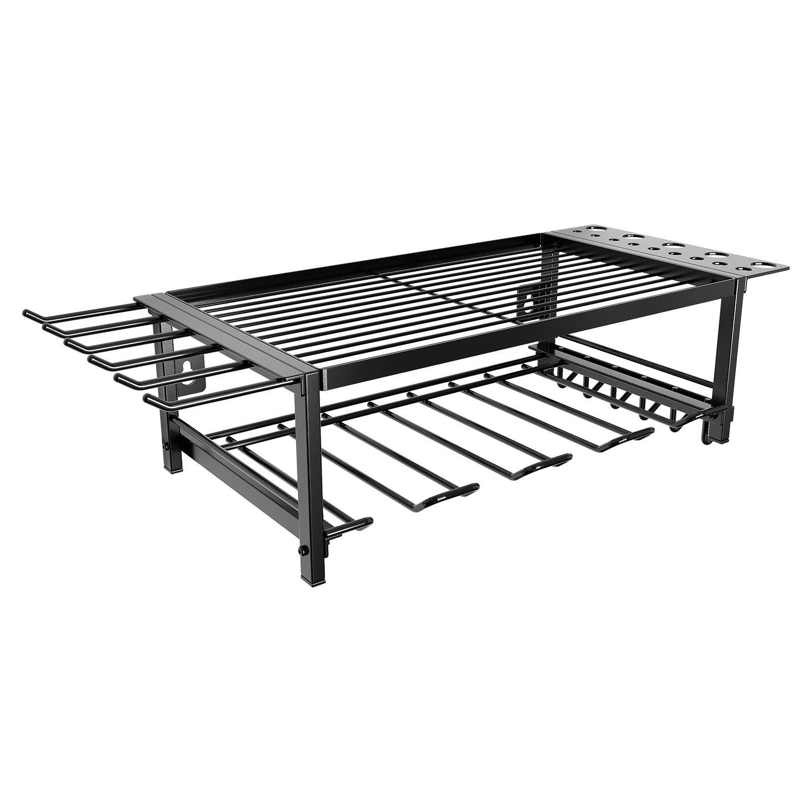 GarveeMore Werkzeughalter Power Tool Organizer Wandhalterung Garage Werkzeug Aufbewahrungsregal, 2/4 Lagen Metall Werkzeug Organizer für Garage Werkstatt – Bild 3 von 5