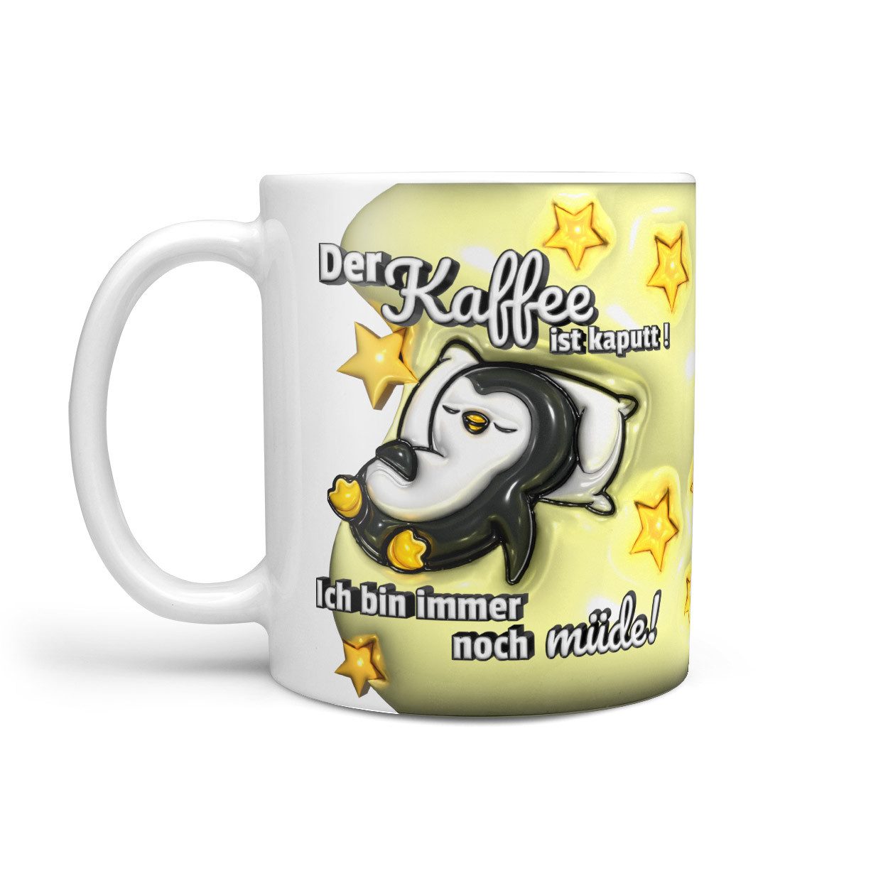 Sunnywall Tasse Kaffee Kaputt - Büro Geschenk Kollegin - niedlicher Pinguin, Keramik, inkl. Geschenkkarte