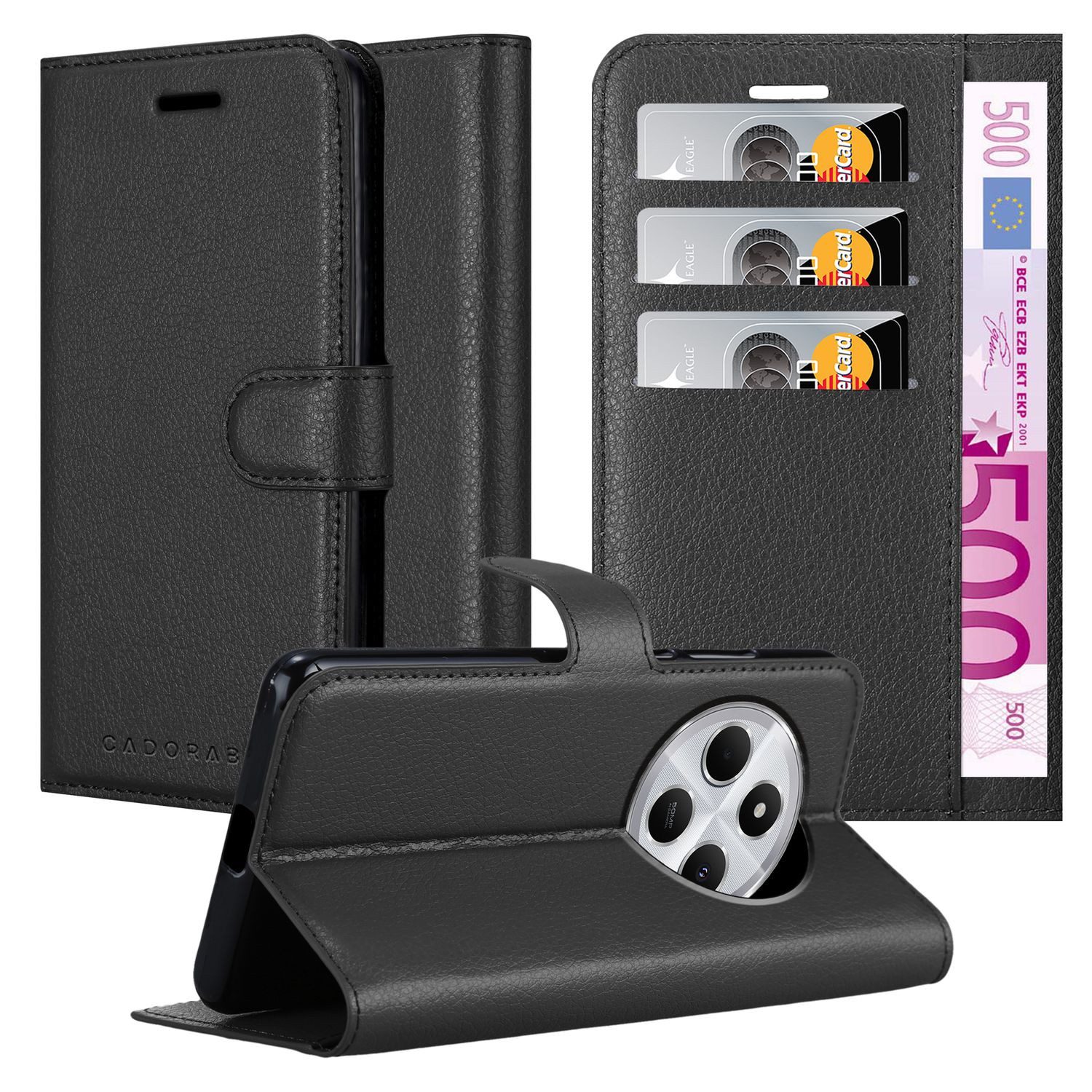Cadorabo Handyhülle für Xiaomi RedMi 14C Hülle Xiaomi RedMi 14C, Hülle Schutzhülle mit Standfunktion, Kartenfach und Magnetverschluss