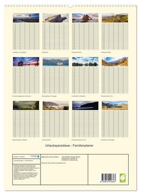CALVENDO Wandkalender Urlaubsparadiese - Familienplaner (Premium, hochwertiger DIN A2 Wandkalender 2023, Kunstdruck in Hochglanz)