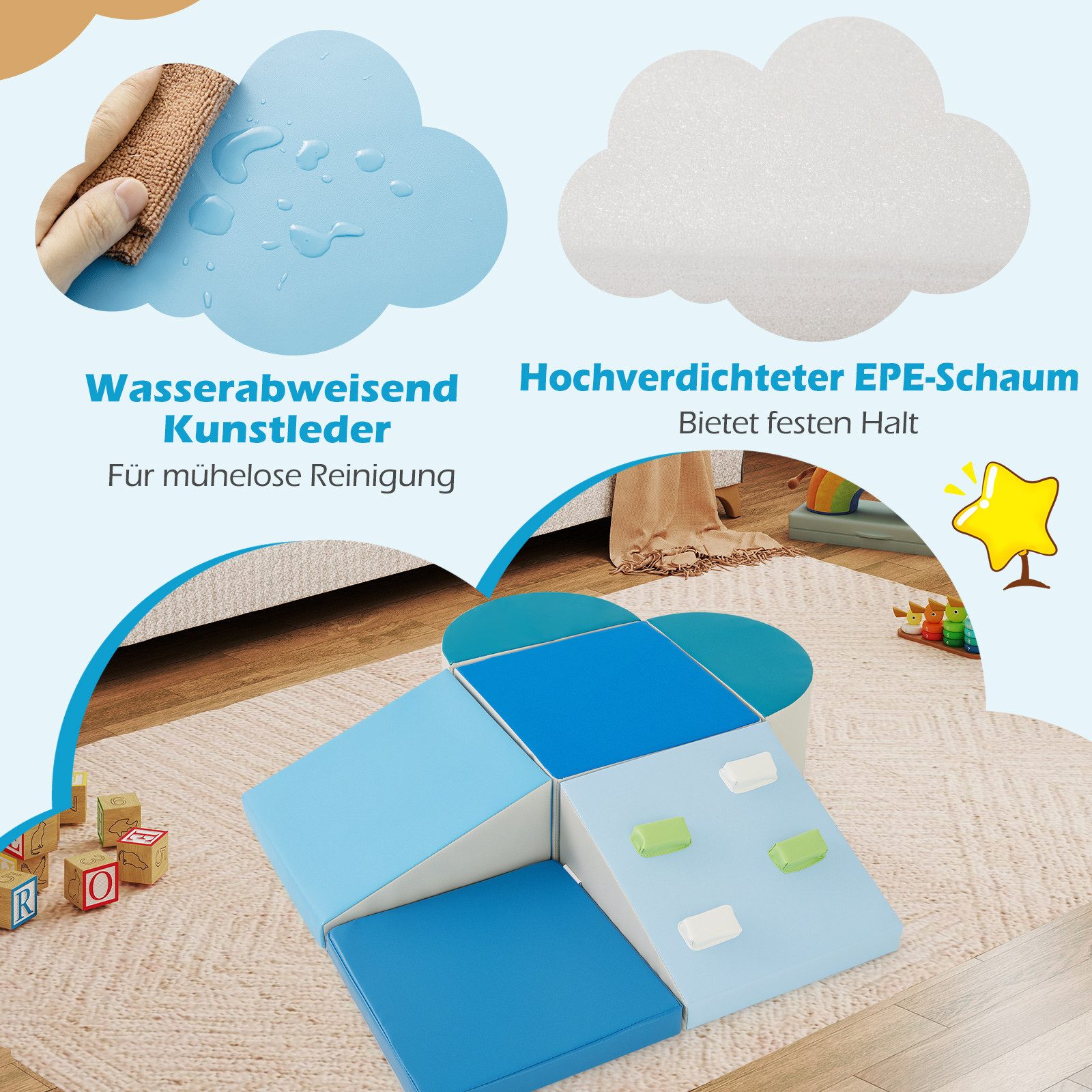 COSTWAY Spielbausteine, (6 St), Kinder Schamstoff Bausteine ab 1 Jahr