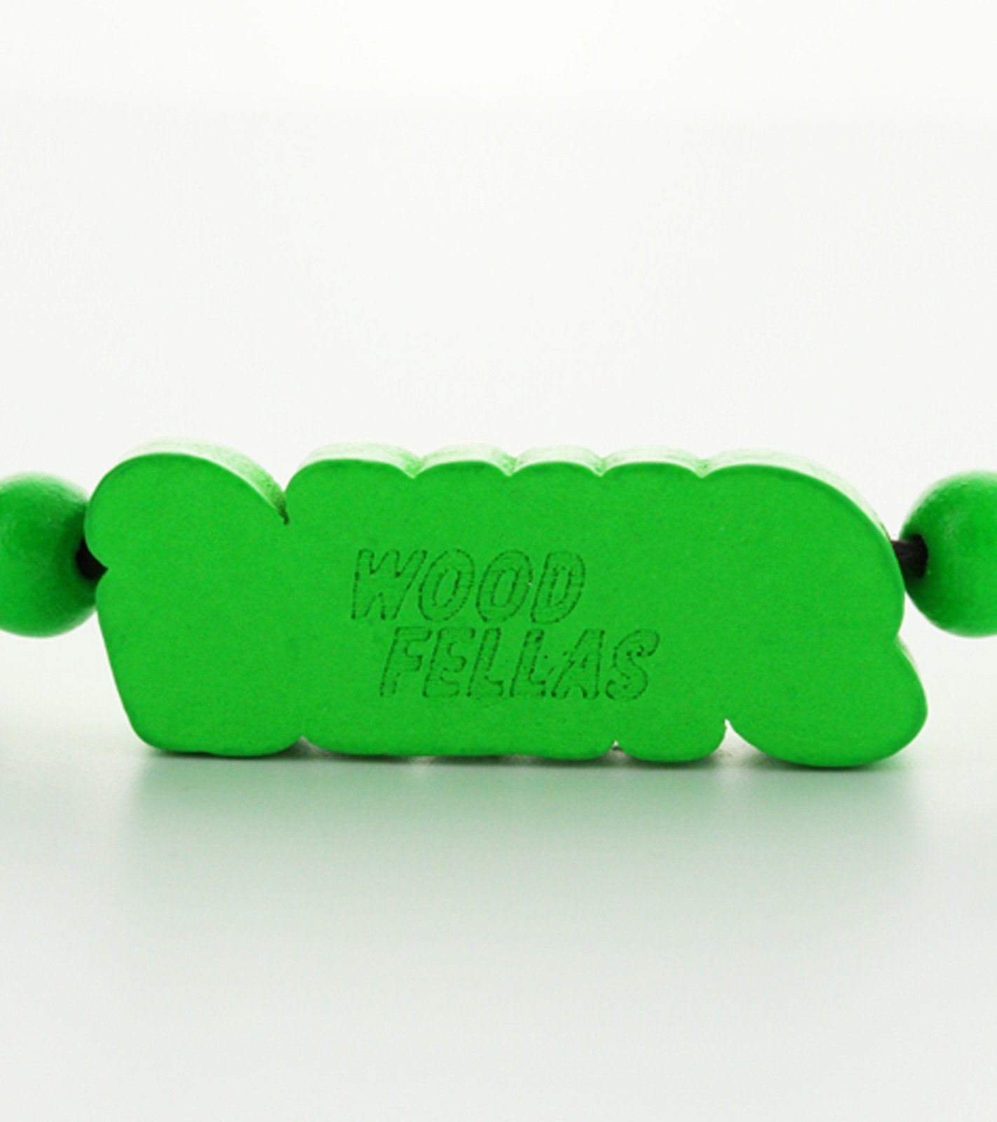 Halsband FELLAS Anhänger FELLAS WOOD auffällige Mode-Schmuck WOOD mit Hals-Schmuck Holz-Kette Grün Swag