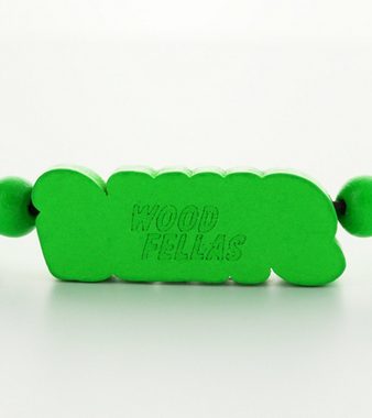 WOOD FELLAS Halsband WOOD FELLAS Mode-Schmuck auffällige Holz-Kette mit Anhänger Swag Hals-Schmuck Grün