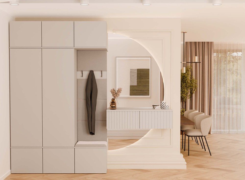 Raumhirsch Furniture Schuhschrank Garderobenschrank für Flur und Eingangsbereich (Kleiderschrank sowie Schuhschrank im SET) verschiedene Farben