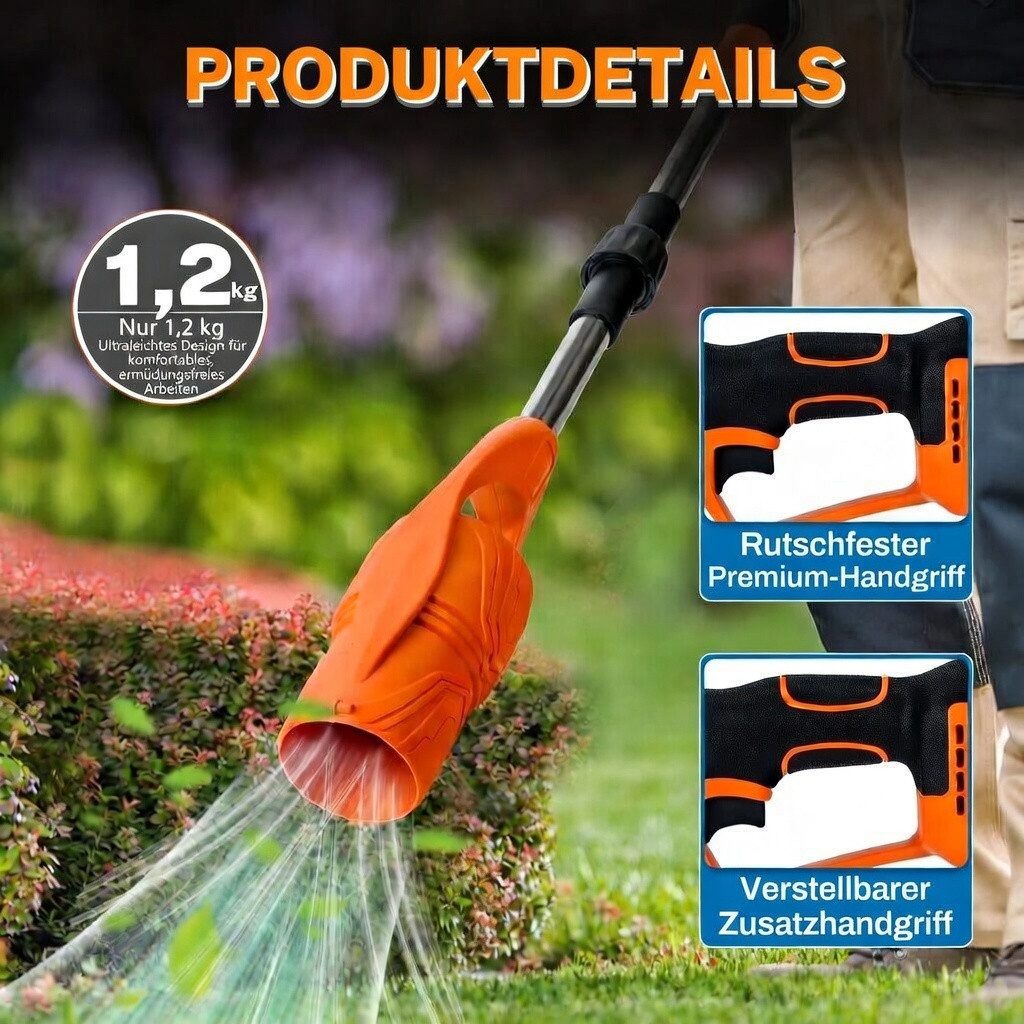 Tekoo Akku-Laubbläser 21V klappbar inkl. 2x 4.0Ah Akku, für Garten & Hof, (Set, Set inkl. 2 Akkus und Ladegerät), Klappbares Design für kompakte Lagerung