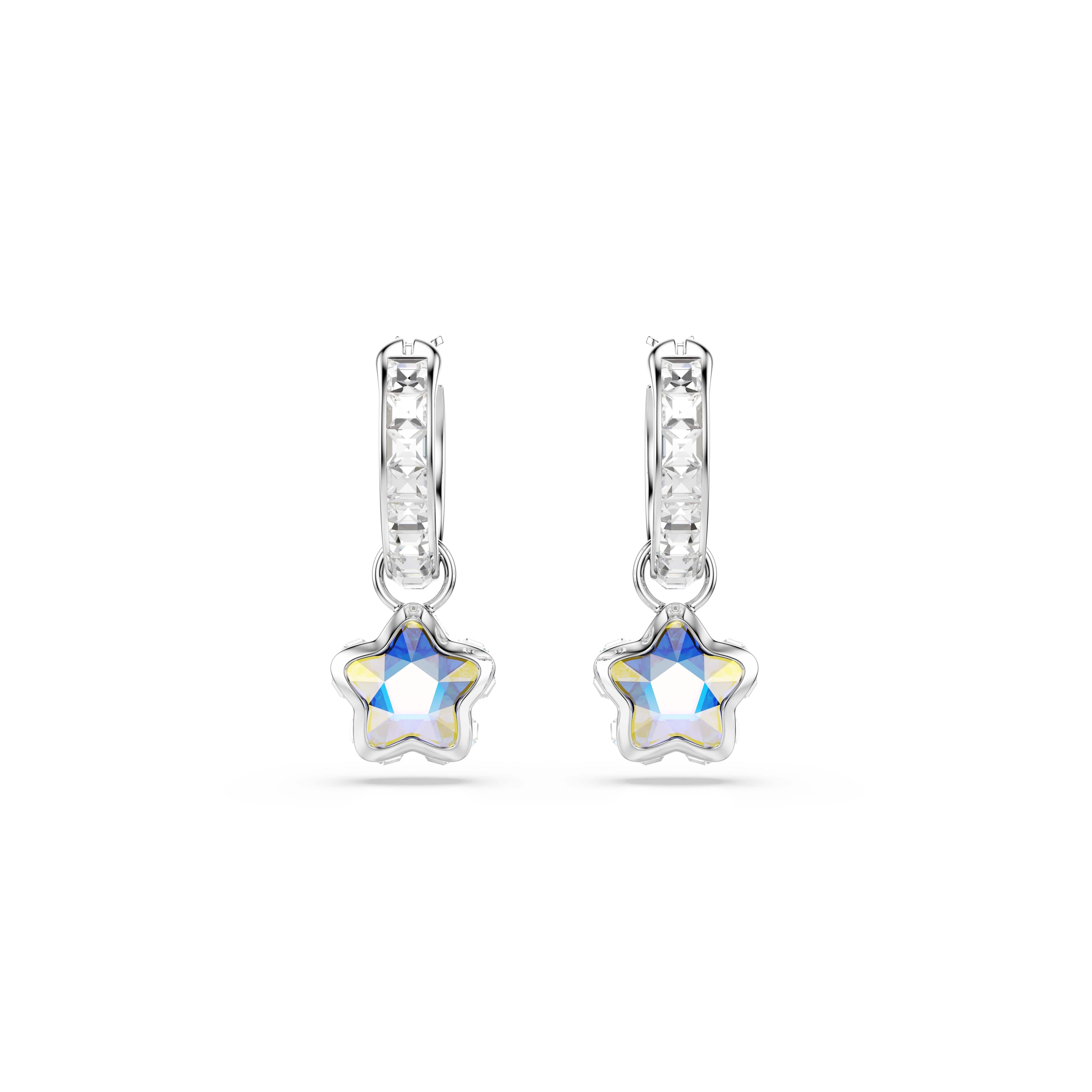 Swarovski Paar Creolen Schmuck Geschenk CHROMA Ohrringe, mit Swarovski® Kristall - Einhänger abnehmbar – Bild 2 von 5