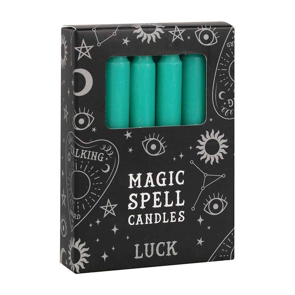 MystiCalls Stumpenkerze Wunschkerze Black Magic Hexenmagie Kerze Farbig Wunsch Spell Candel (12-tlg), Achtung: Brennende Kerzen nie unbeaufsichtigt lassen!