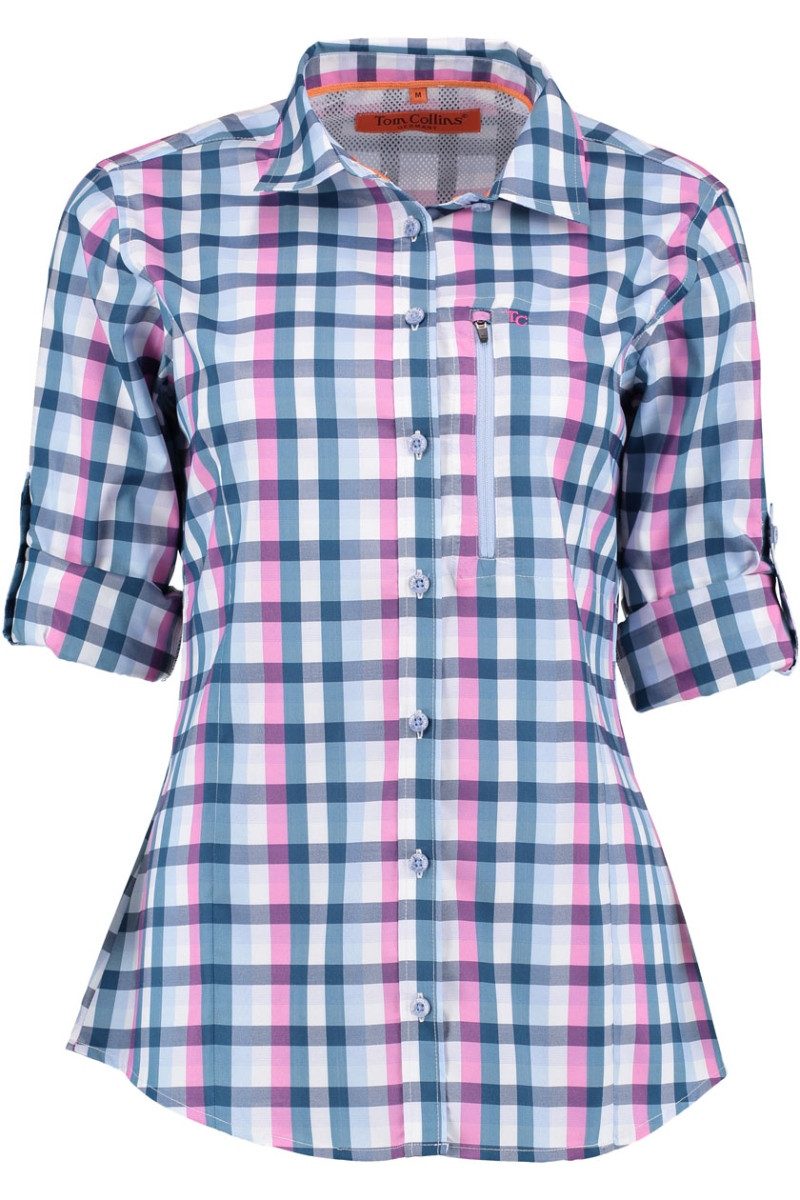 Tom Collins Outdoorbluse Wanderbluse - RIVA - navy/hellblau/beere, oliv/navy/zitrone