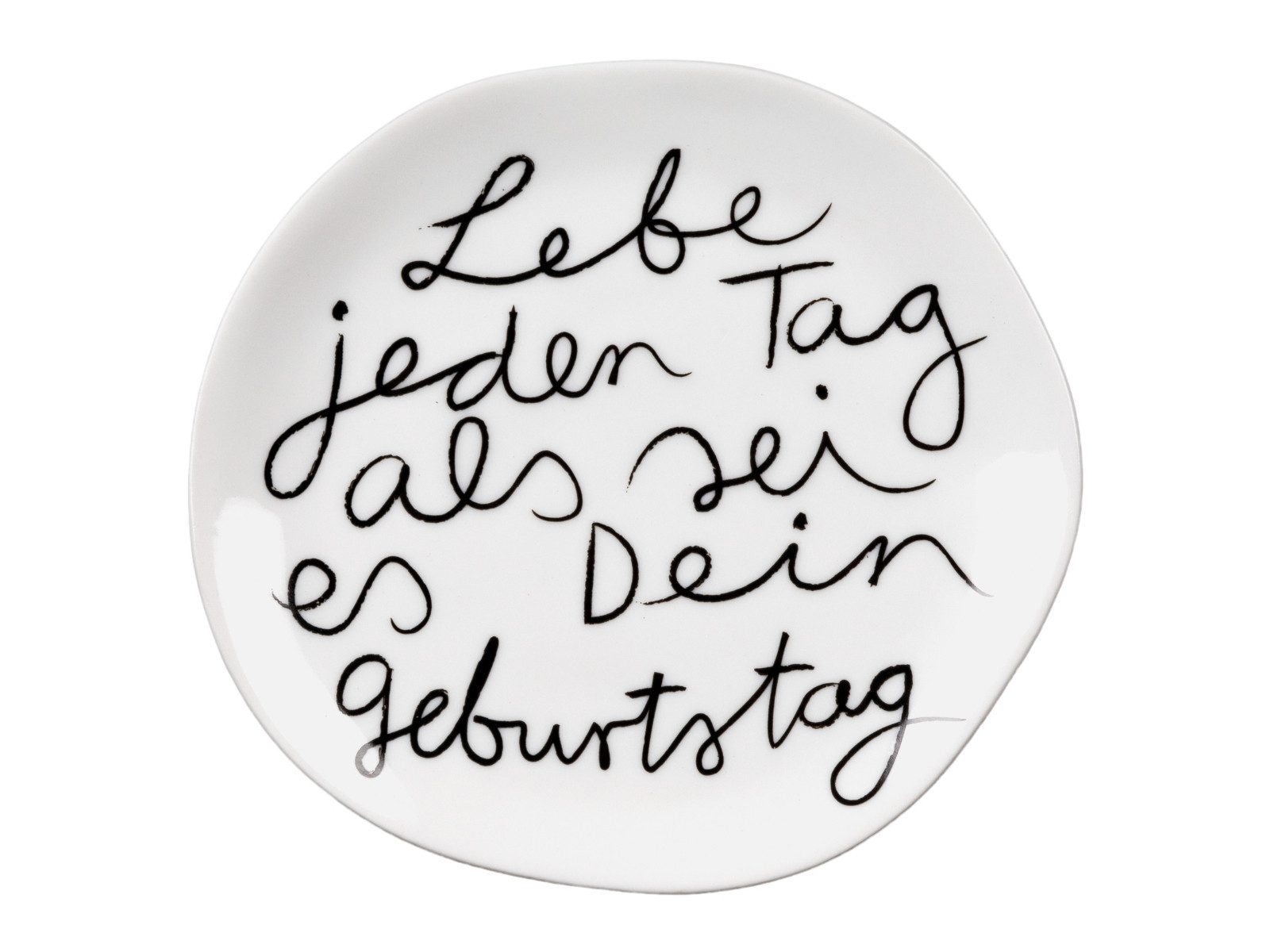 räder design stories Servierteller Mix & Match Teller klein Lebe jeden Tag 14cm, Porzellan, (Brotteller)