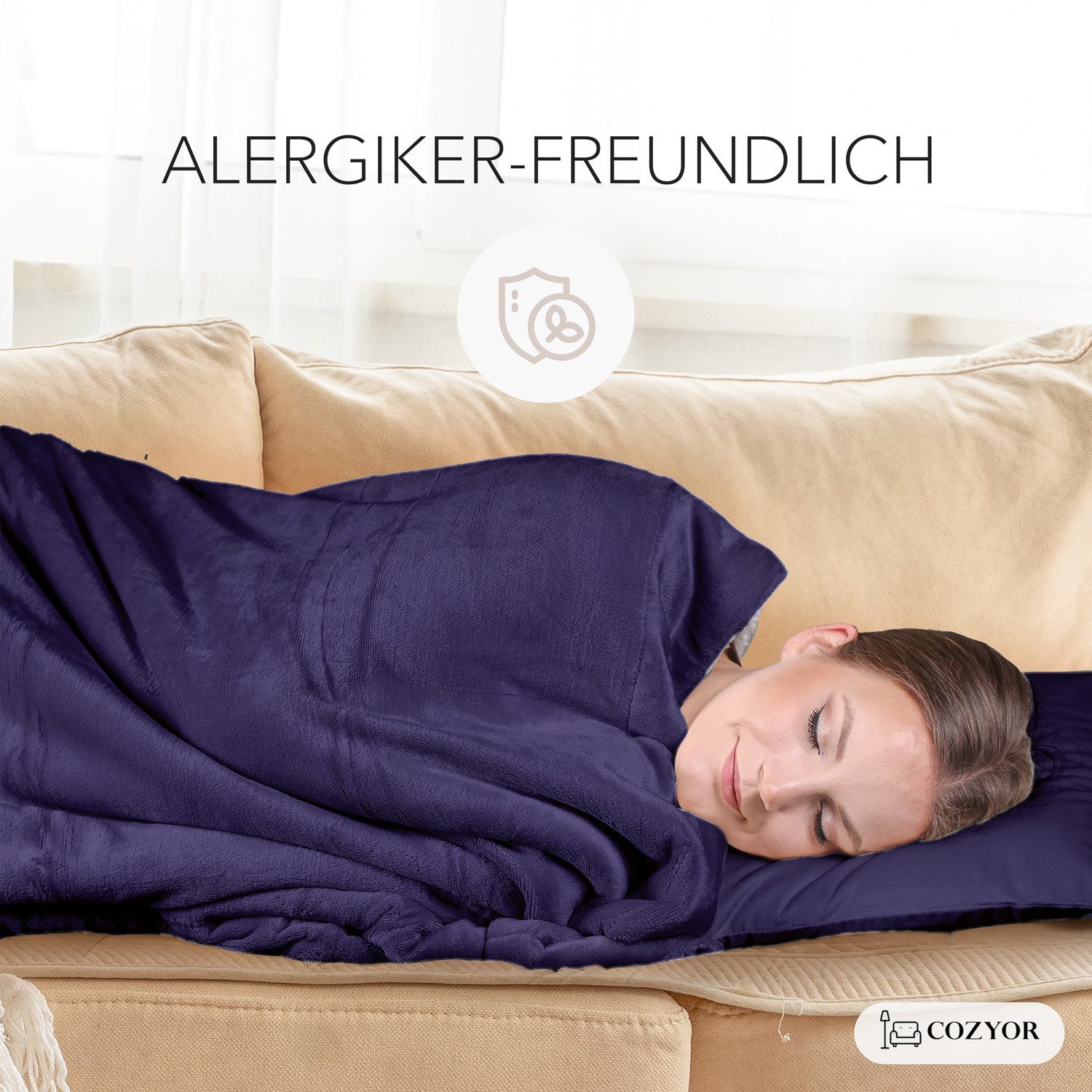 Wohndecke Kuscheldecke XL warm Sherpa, dicke Sofadecke, hochwertige Tagesdecke, Cozyor – Bild 5 von 5