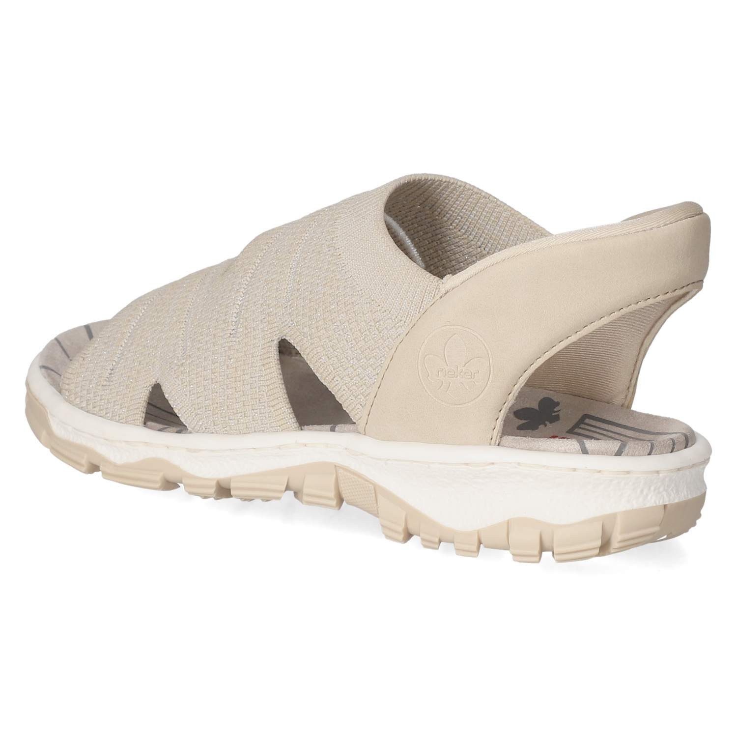 Rieker Rieker Flache Sandalen 68895-64 Damen Textil & Synthetik beige Sandalette – Bild 3 von 5