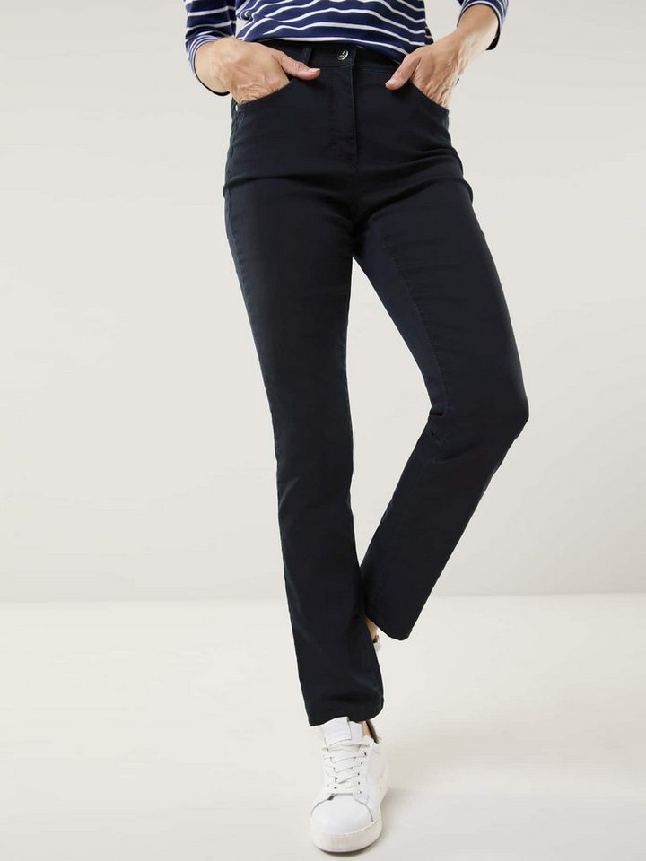 Walbusch Stretch-Jeans Damen Yoga-Jeans Ultrastretch Stretch-Jeans Comfort-Bund Regular fit Bis zu 50% Dehnanteil, Five-Pocket, bügelfrei & pflegeleicht