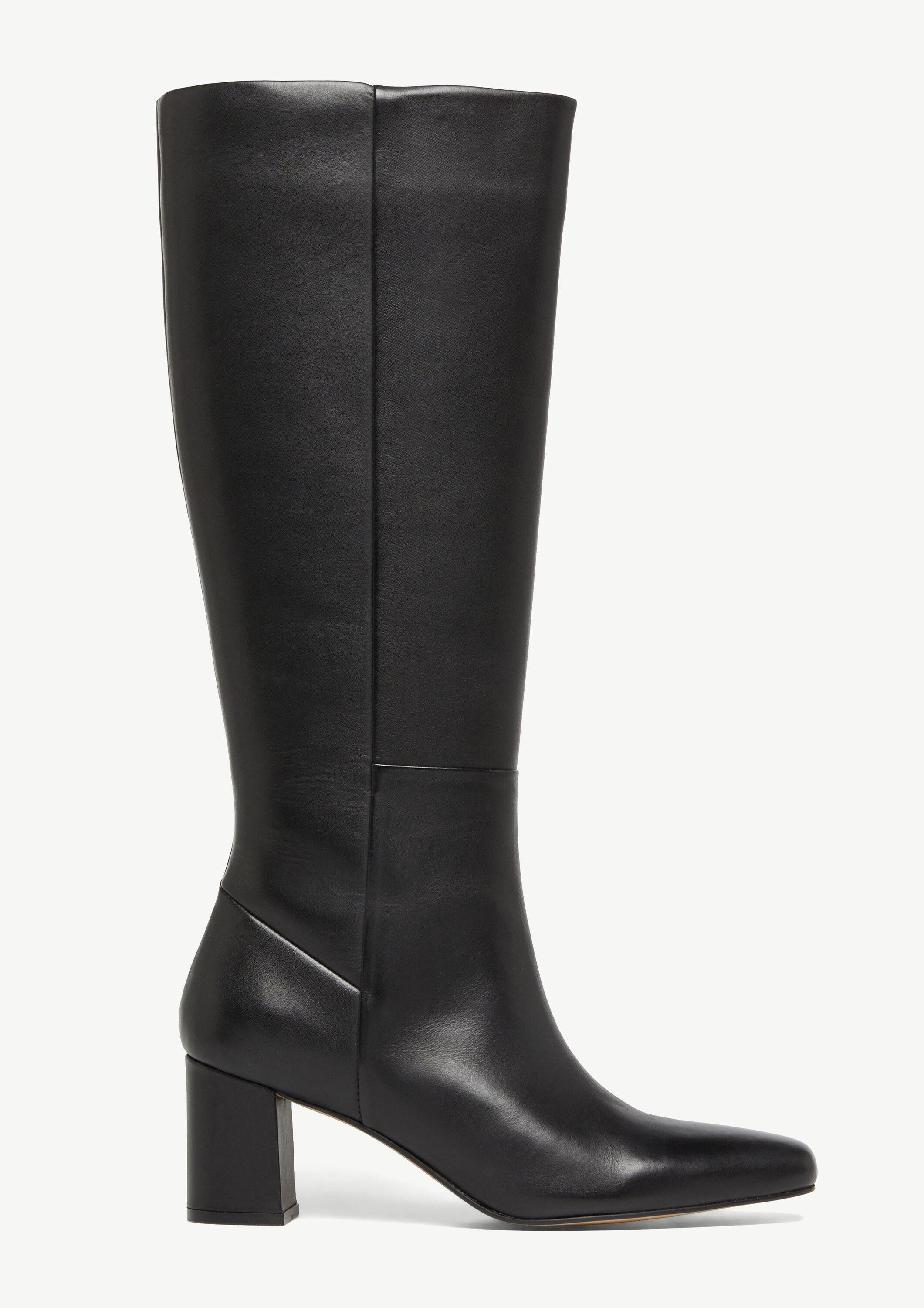 comma Stiefel Stiefel Lederstiefel mit Blockabsatz