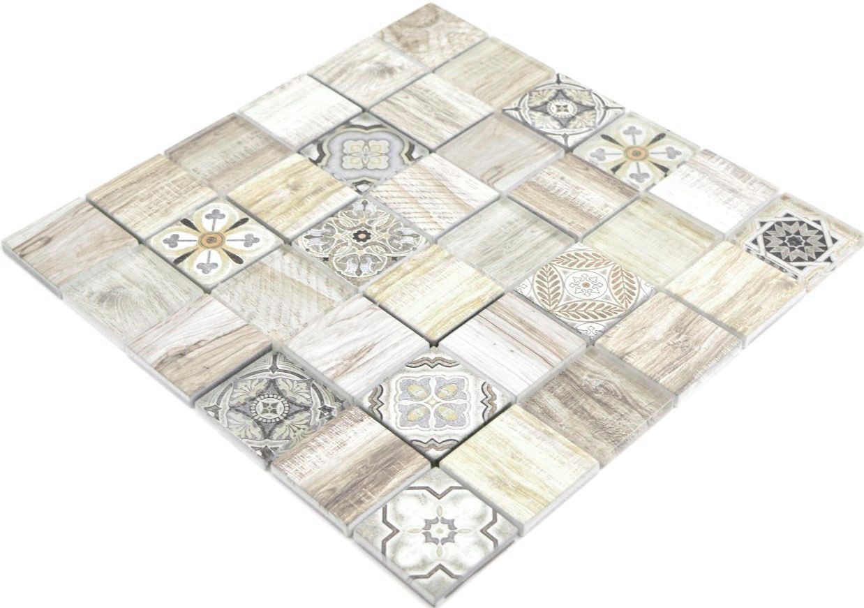 Mosani Mosaikfliesen Mosaikfliese Patchwork hellbeige beige Mosaikfliese Wand