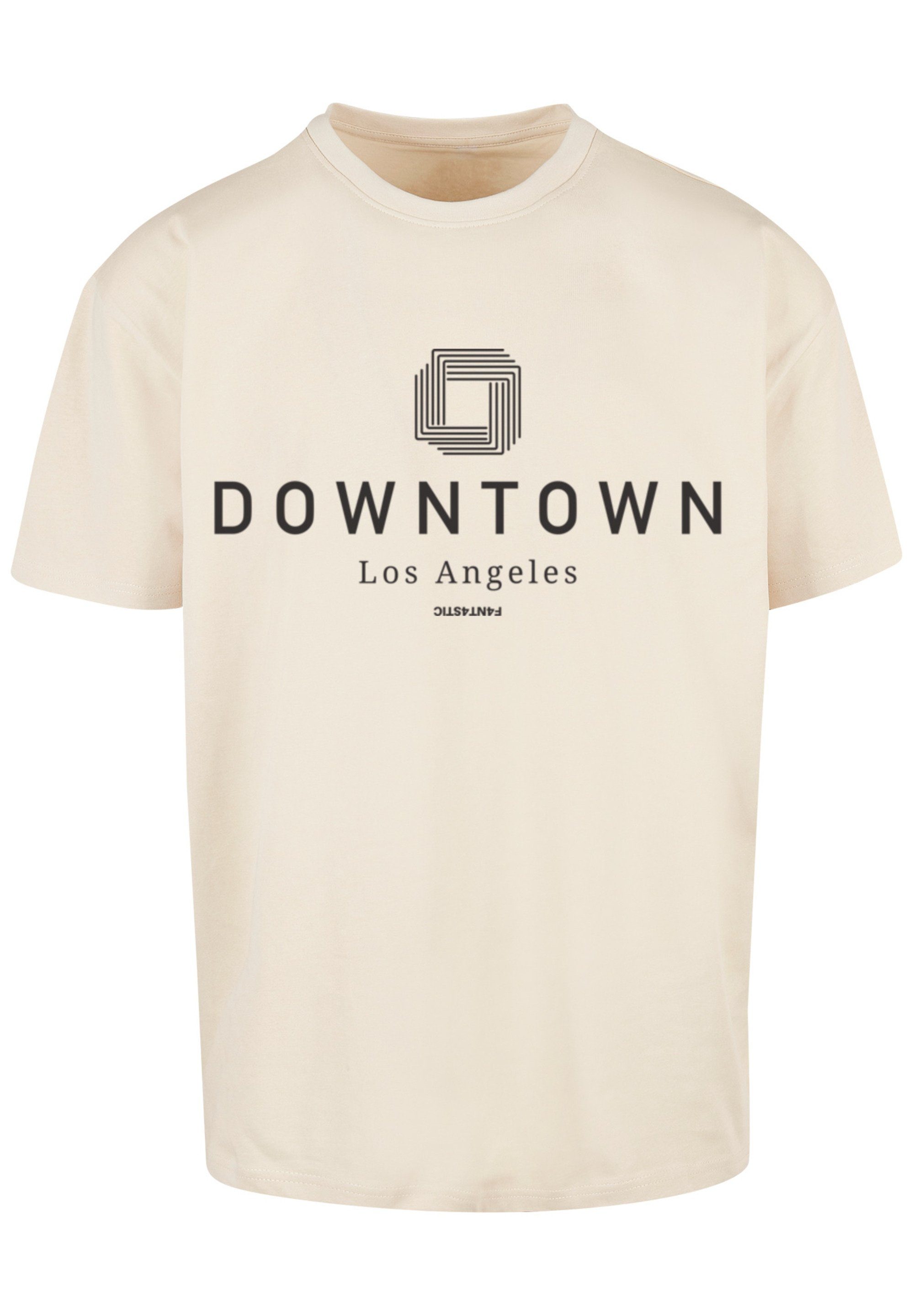 OVERSIZE TEE F4NT4STIC sand T-Shirt Downtown LA Print