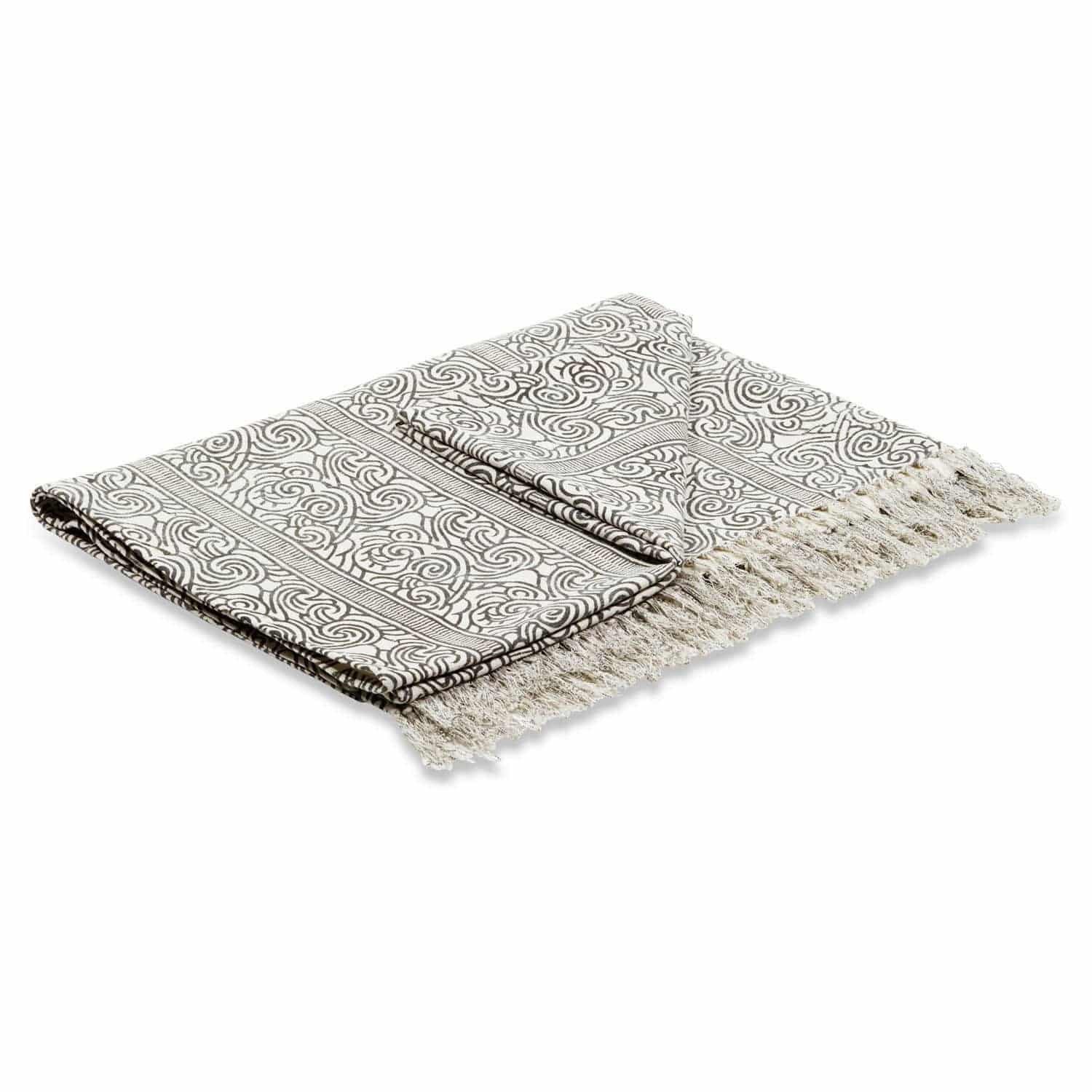 Tagesdecke Plaid Ensis schwarz/weiß
