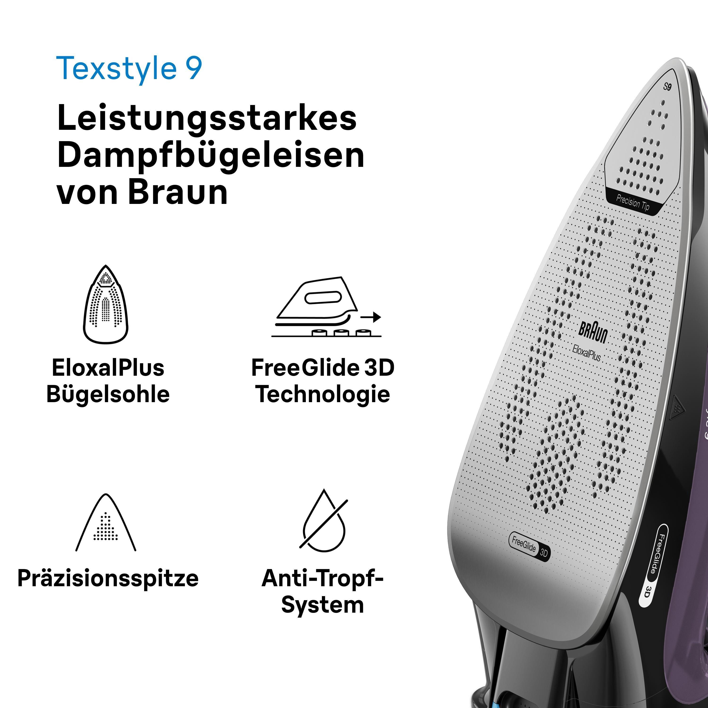 Braun Dampfbügeleisen Dampfbügeleisen 3100W mit 250g/min Dampf, 330ml – Bild 2 von 5