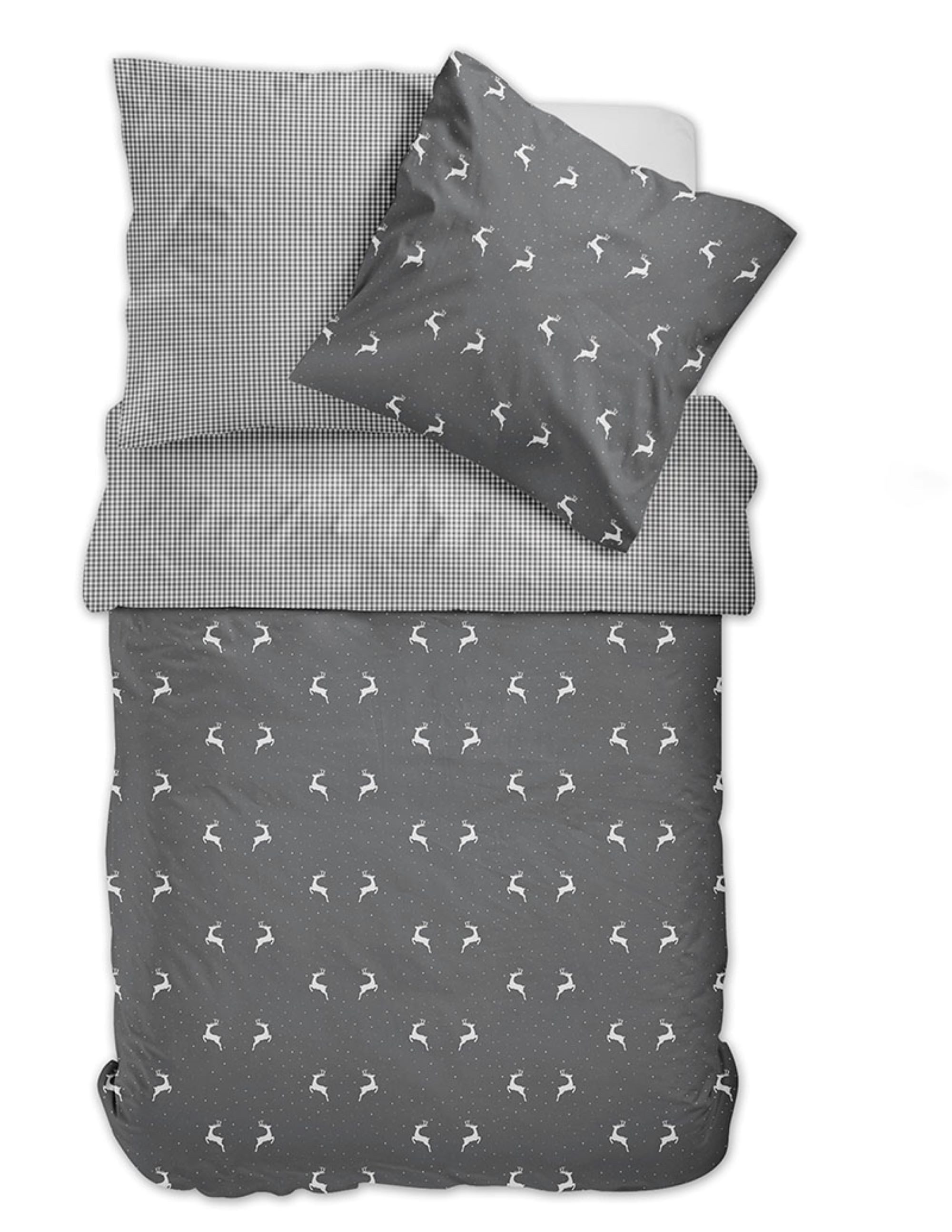 Dormabell Bettwäsche Dormabell Flanell Bettwäsche 135x200 cm Hirsch Karo We günstig online kaufen