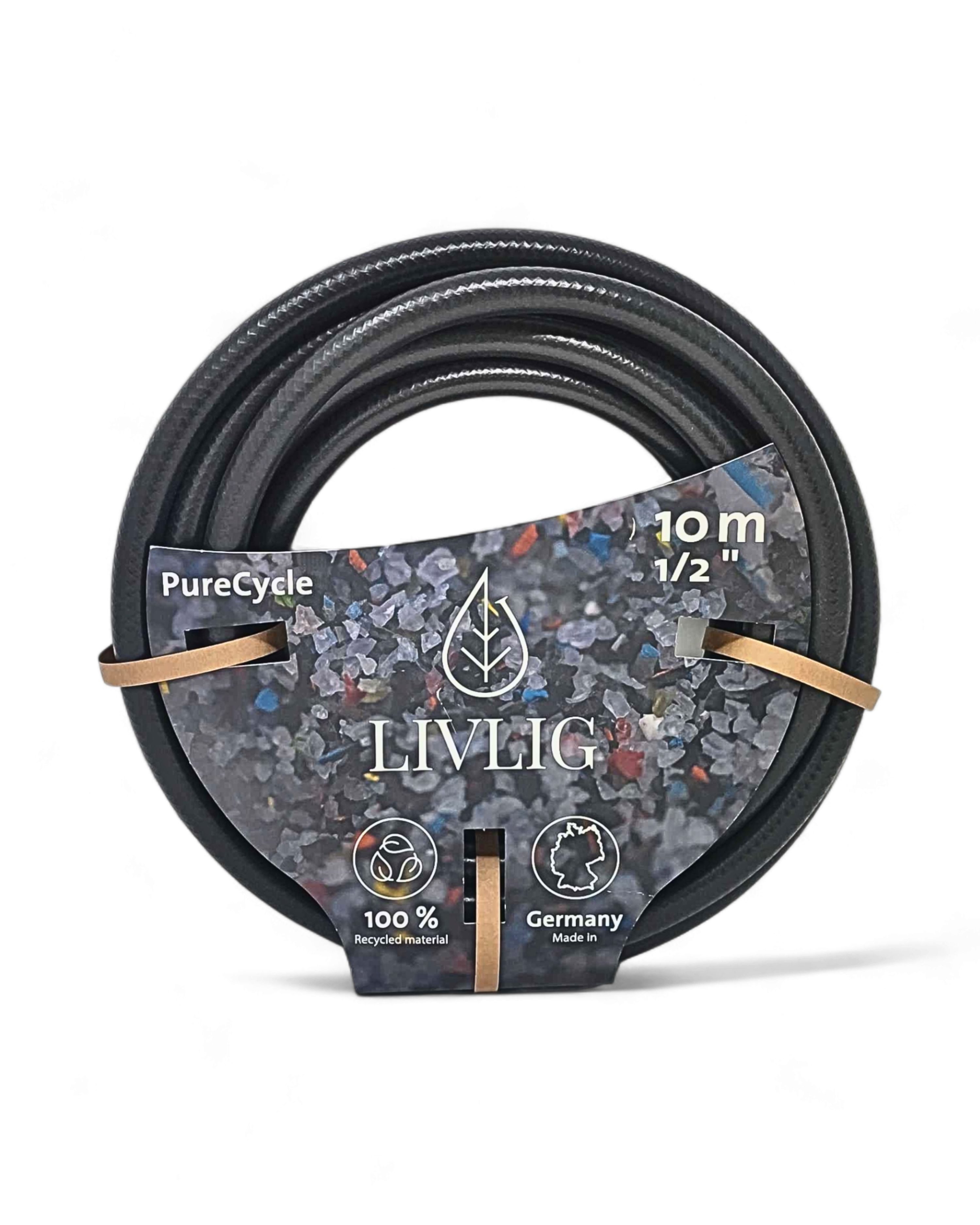 LIVLIG Gartenschlauch 1/2 Zoll, Made in Germany, 100% Recyclingmaterial, PureCycle