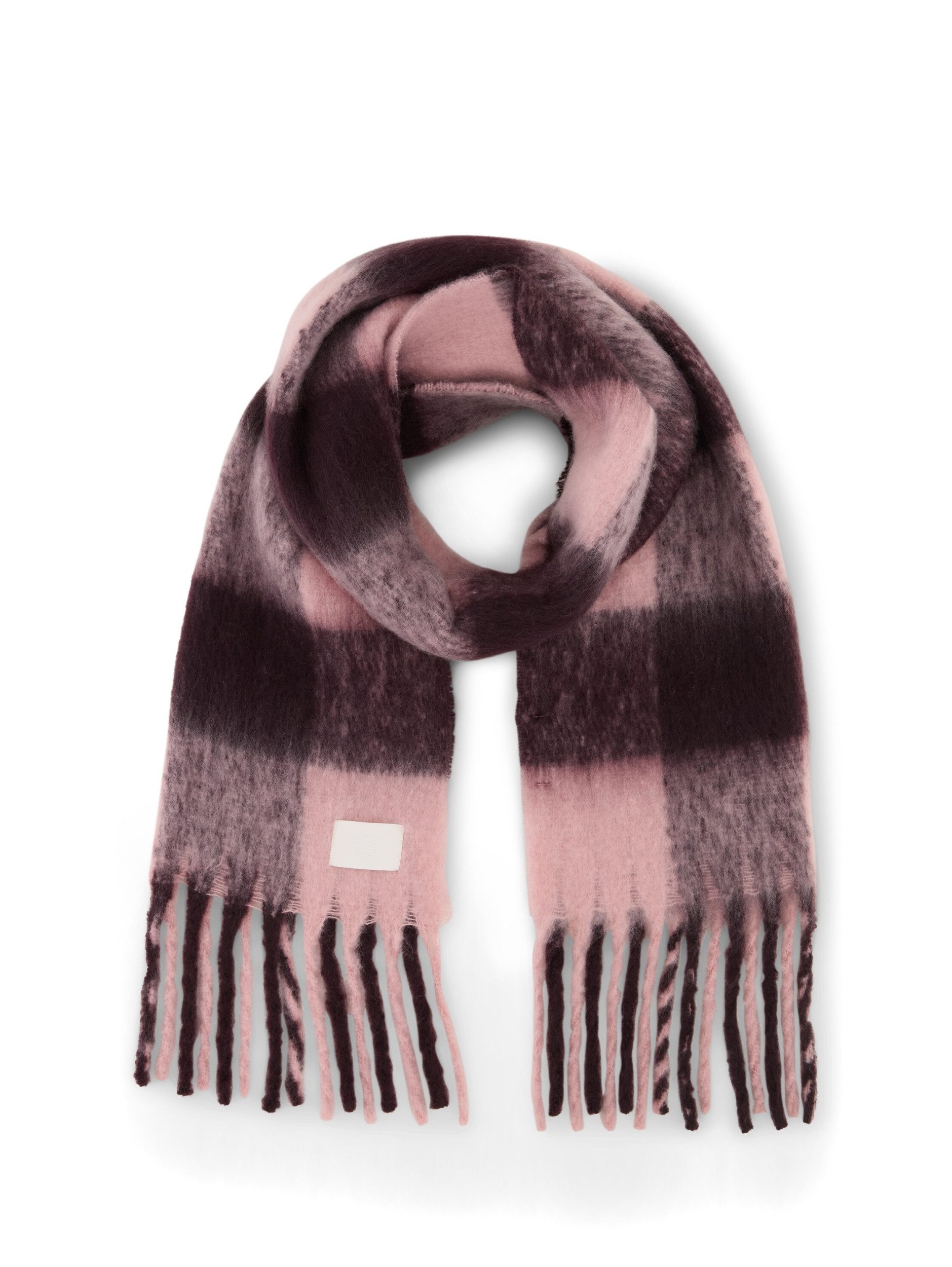 TOM TAILOR Denim Schal brushed scarf plum pink check