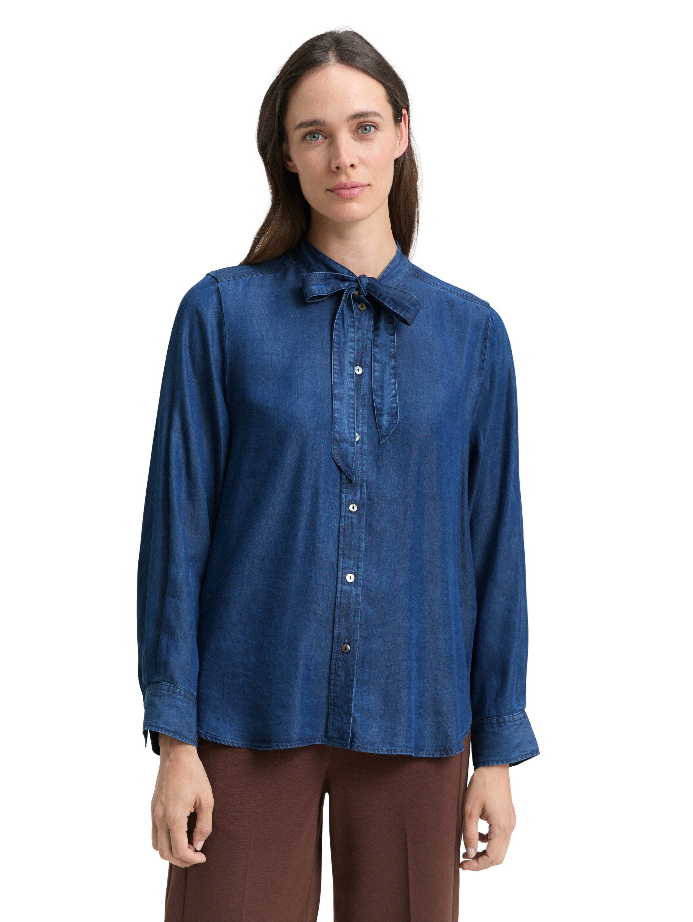 TOM TAILOR Hemdbluse mit Schleife am Kragen