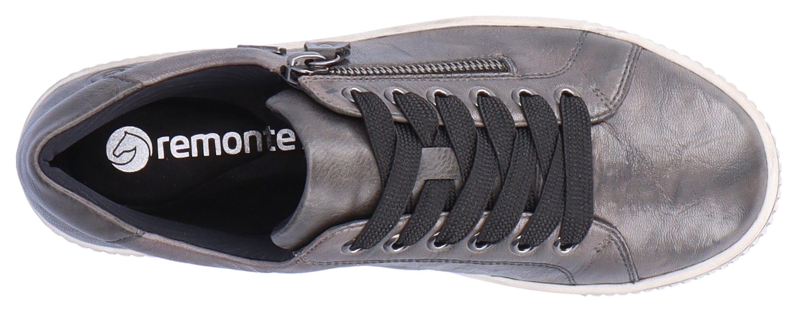 praktischem Remonte Außenreißverschluss mit grau Sneaker