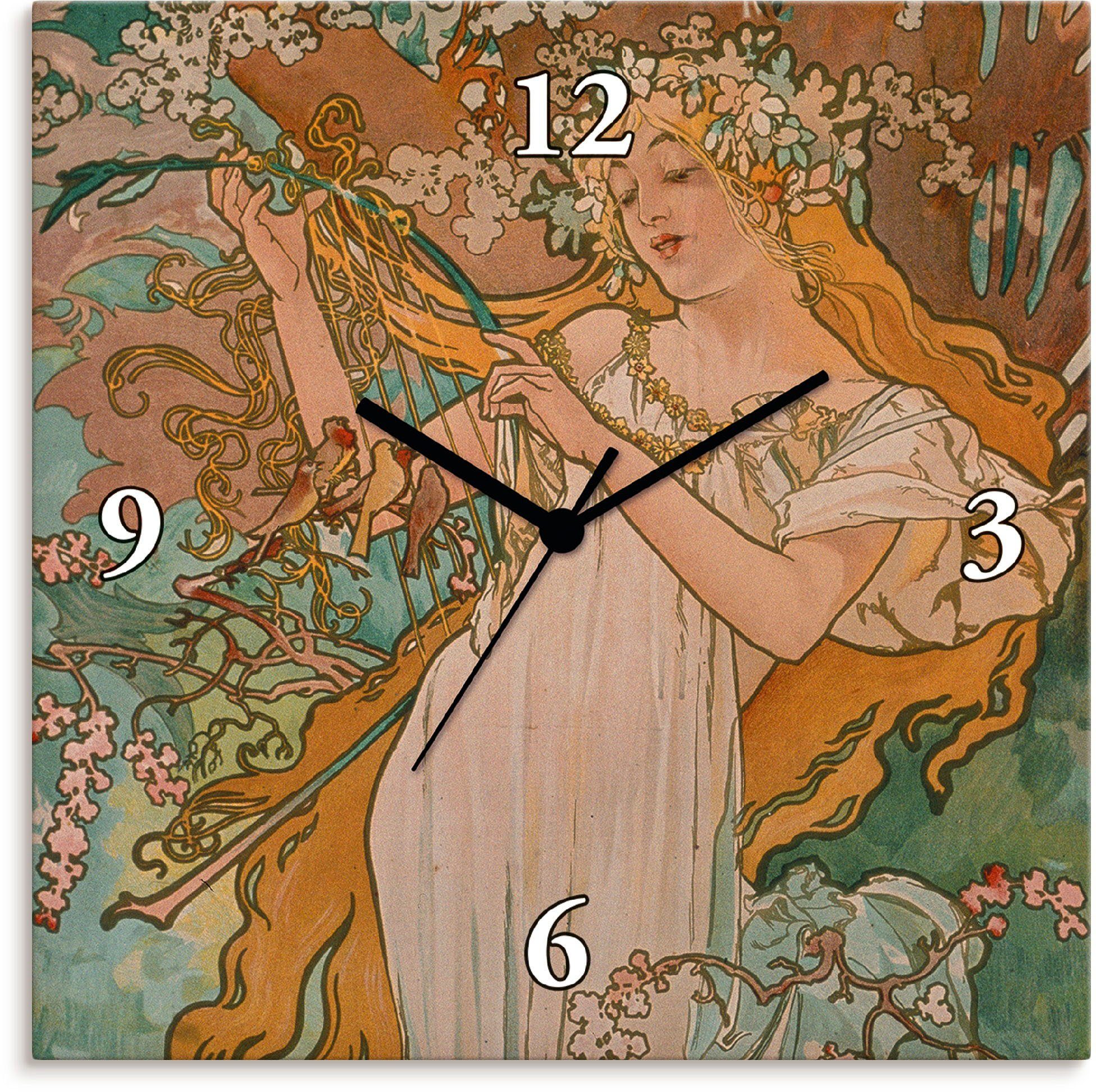 Artland Wanduhr Jahreszeiten: Frühling. 1896. (wahlweise mit Quarz- oder  Funkuhrwerk, lautlos ohne Tickgeräusche)