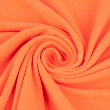 SCHÖNER LEBEN. Stoff Melange Jersey NEON einfarbig neon orange meliert 1,45m Breite, allergikergeeignet