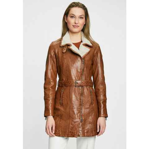 Gipsy Lederjacke GWTamala Echtleder Damen Ledermantel Lammnappa cognac