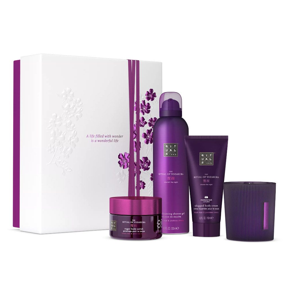 Rituals Pflege-Geschenkset Rituals Yozakura Geschenkset M – 4-teilig mit Kirschblüte & Pflege, 4-tlg., Yozakura Set mit Maienkirsche & Sake – inspiriert von Hanami
