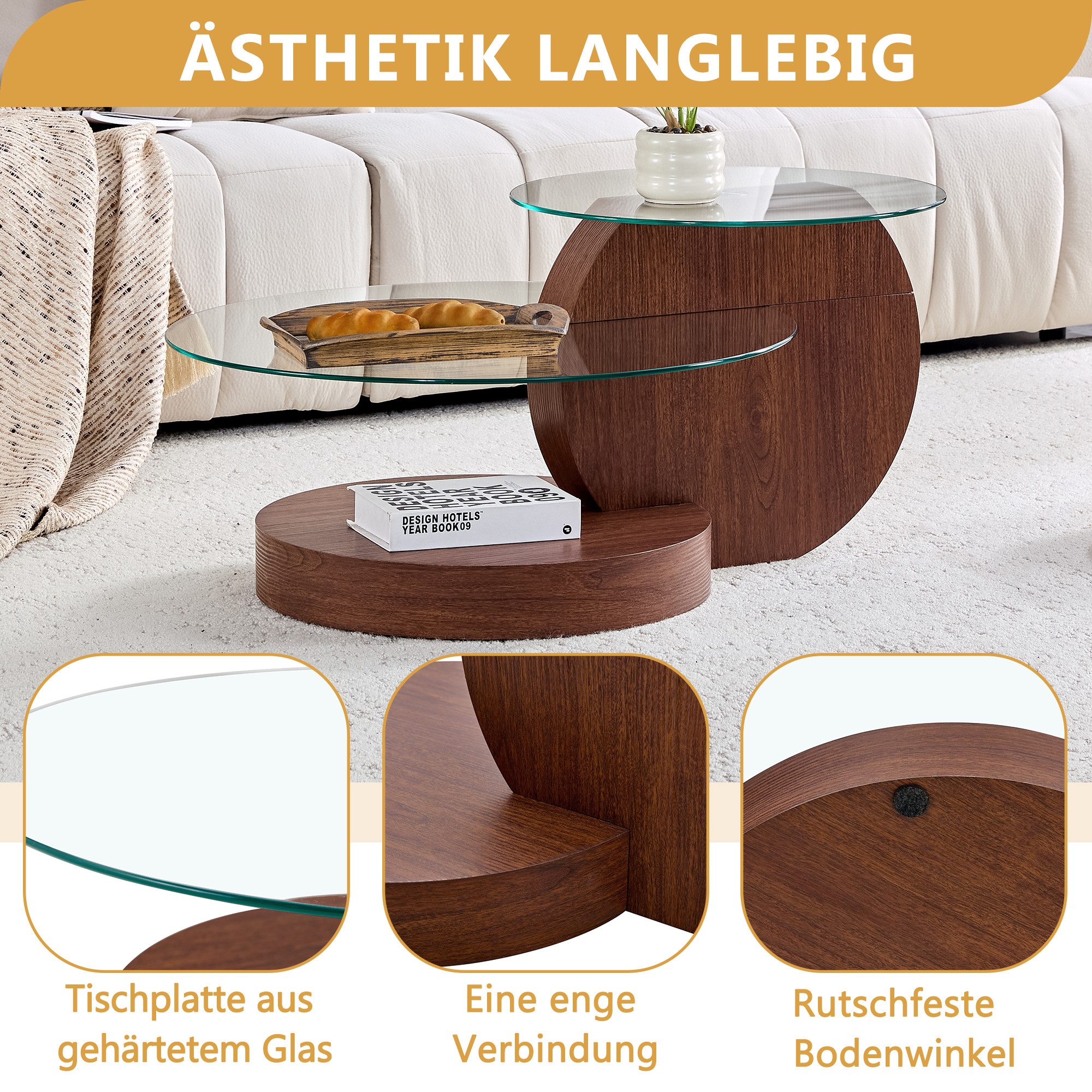 Celya Couchtisch Moderner minimalistischer mehrstufiges Design (Einfache Installation, Mehrere Farben zur Auswahl) – Bild 4 von 5