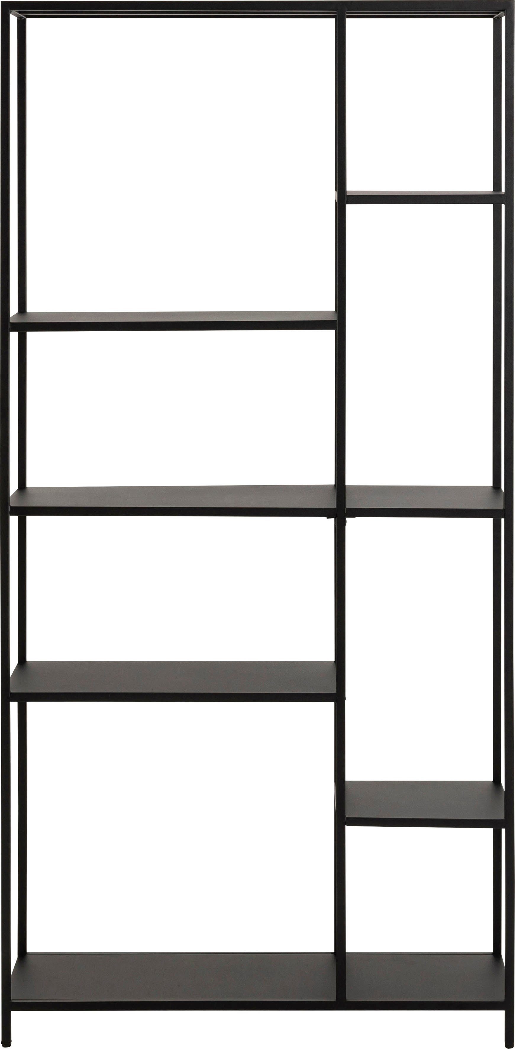 Bücherregal Optik, einem New cm aus gradliniger Höhe matt schwarz Regal, GROUP | ACTONA in York, schwarz Metallgestell 165