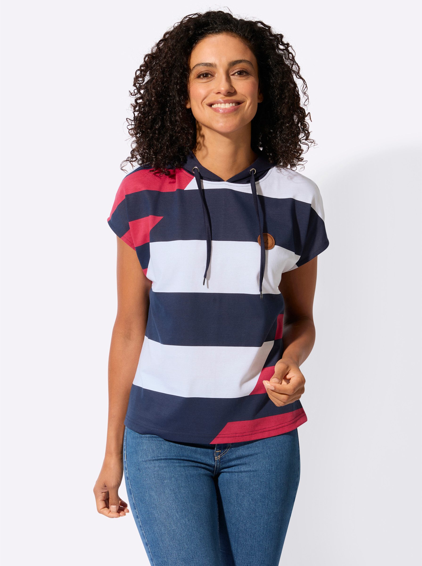 T-Shirt Kapuzen-Shirt Kurzarm