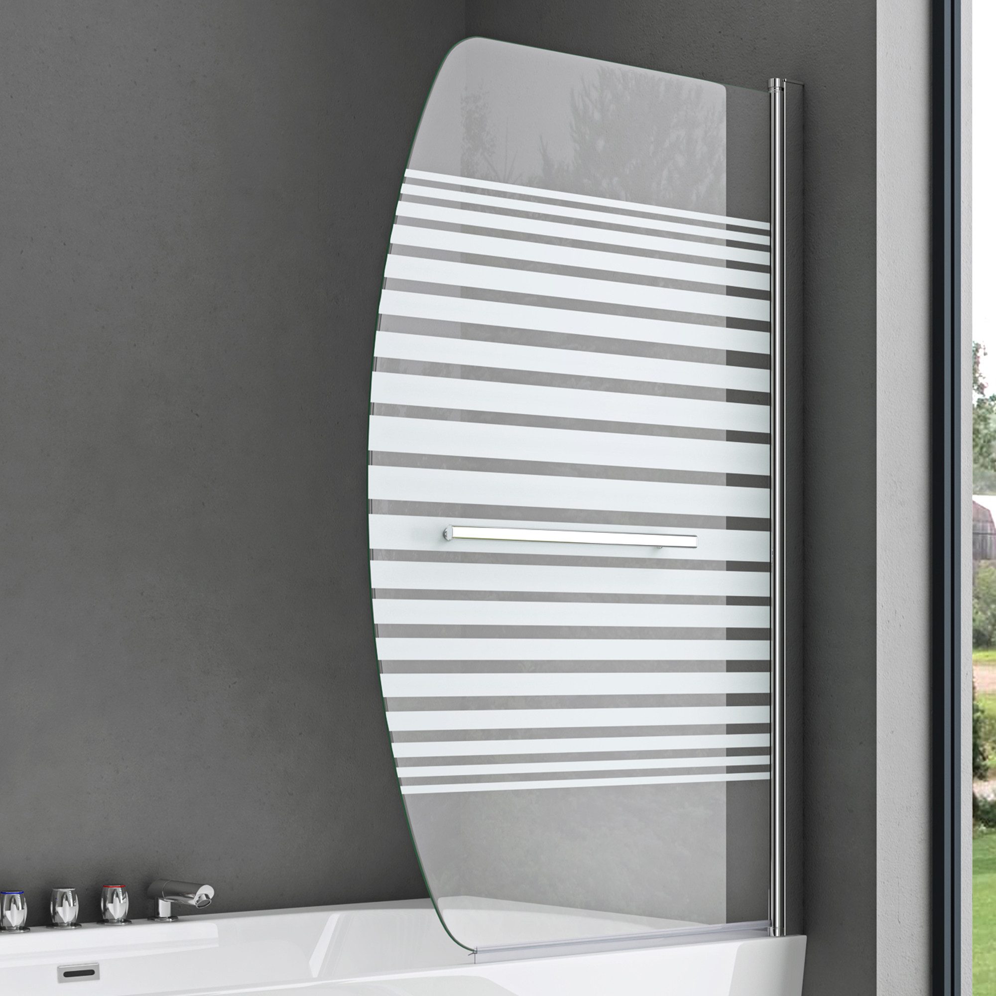 doporro Badewannenaufsatz Duschwand Badewanne 6mm ESG mit Nano-Beschichtung H:140cm Cor112, Einscheibensicherheitsglas, Breite 90cm Höhe 140cm, schwenkbar 180° – Bild 3 von 5