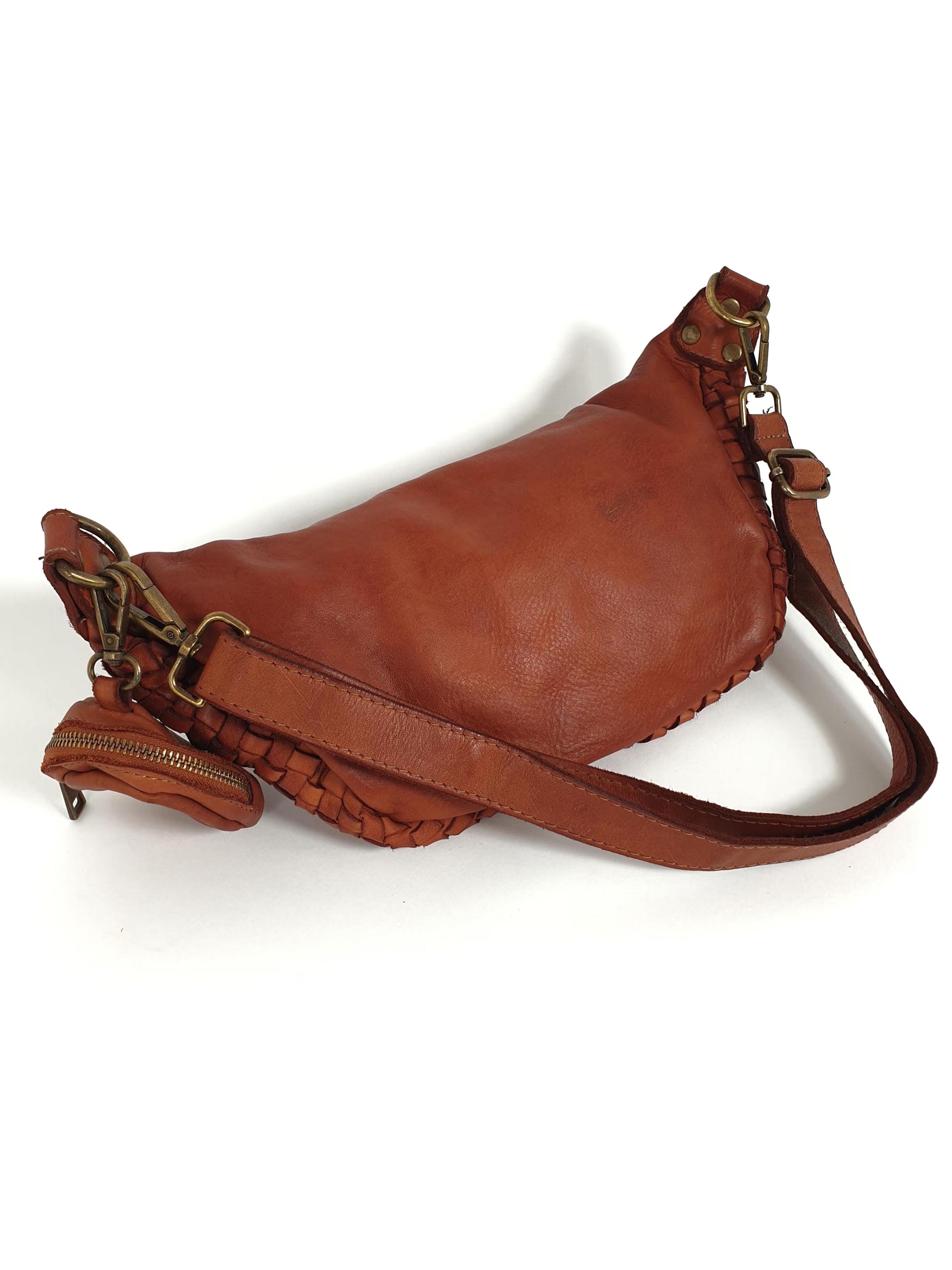 sanumi Bauchtasche italienische Leder-Umhängetasche