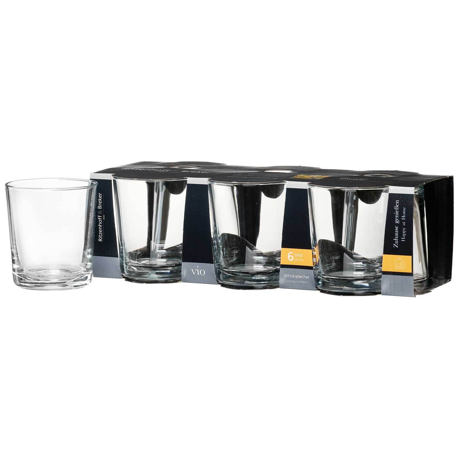 Ritzenhoff & Breker Whiskyglas Vio Whiskygläser 260 ml 6er Set, 6-tlg., Glas