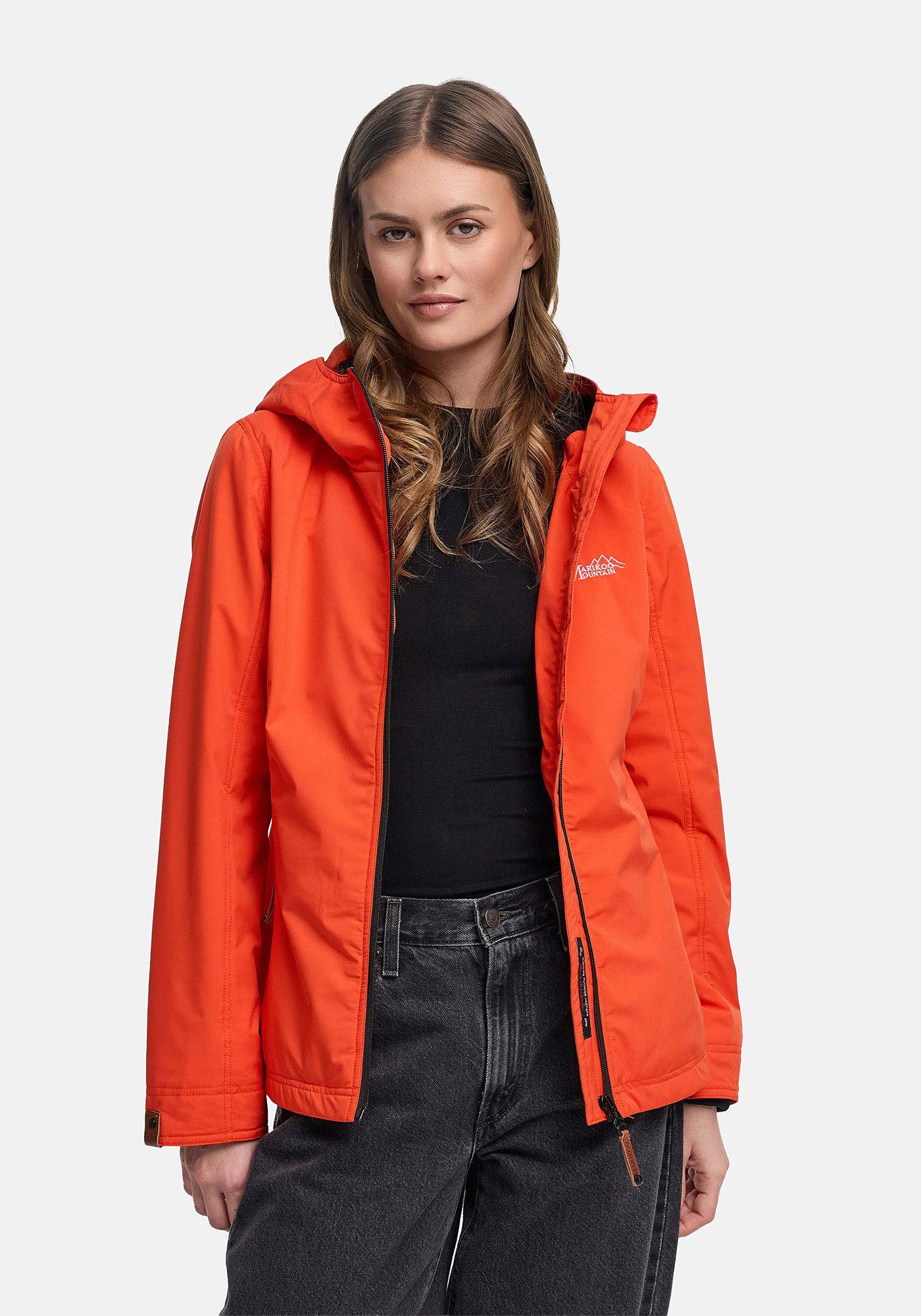 Marikoo Outdoorjacke Brombeere sportliche Übergangsjacke mit Kapuze