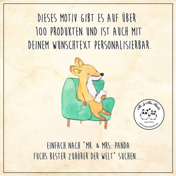 Mr. & Mrs. Panda Tragetasche Fuchs Bester Zuhörer der Welt - Sky Blue - Geschenk, offenes Ohr, Bed (1-tlg), Lange Tragegriffe