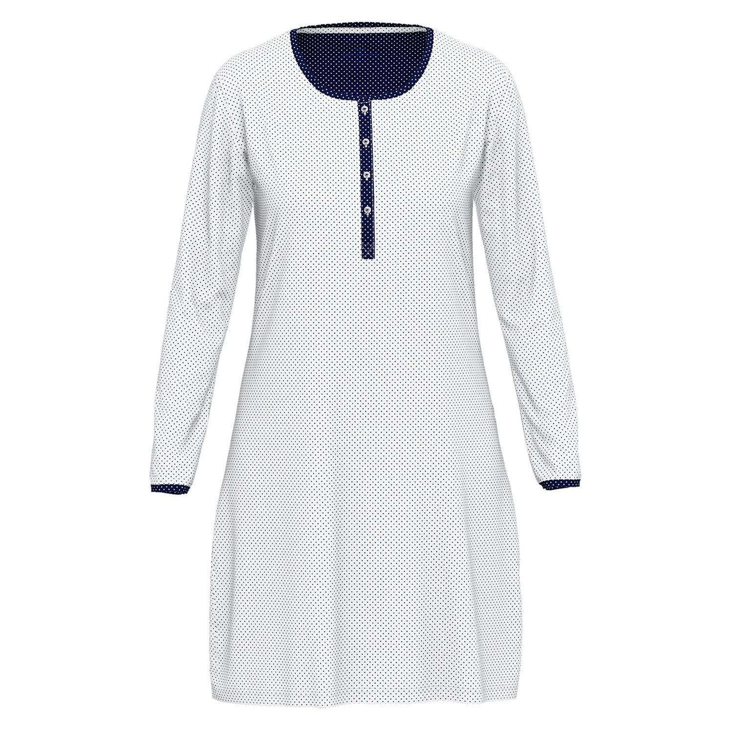 GÖTZBURG Nachthemd Pure Cotton mit Henley-Auschnitt, Knöpfe, langarm, weich, bequem, reine Baumolle