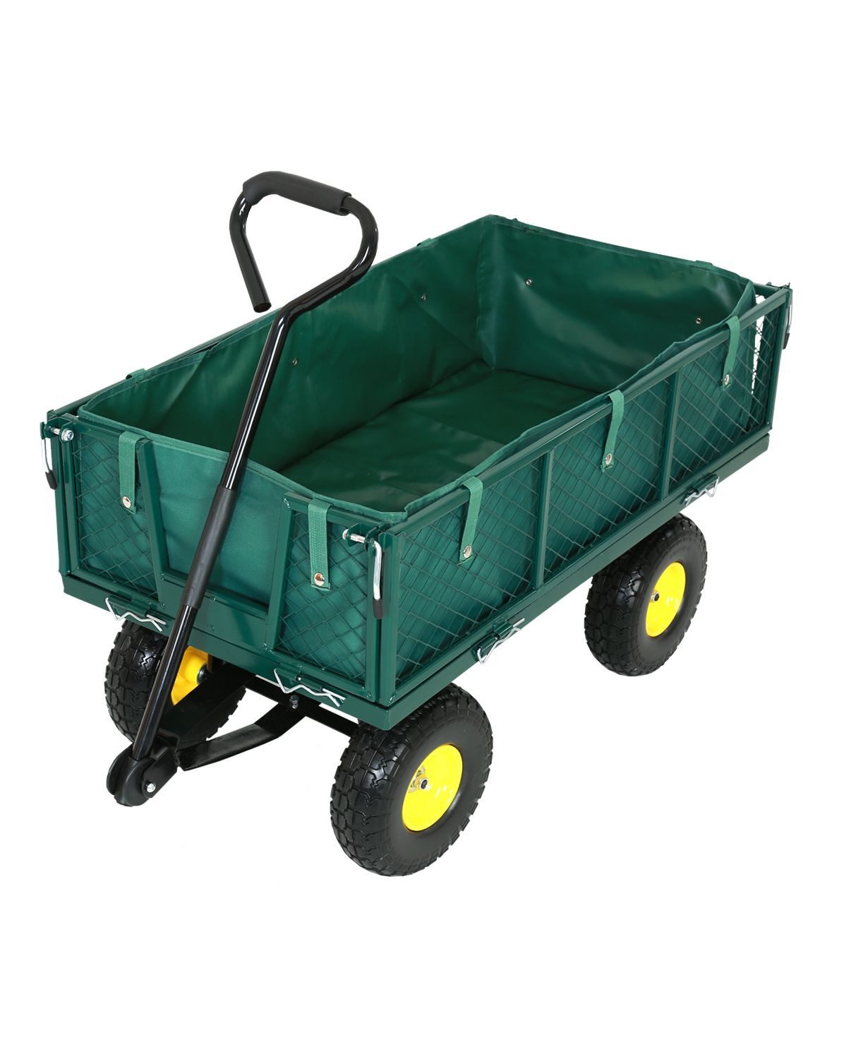 Frosal Bollerwagen Phil – Gartenwagen pannensicher mit PU Rädern, grün